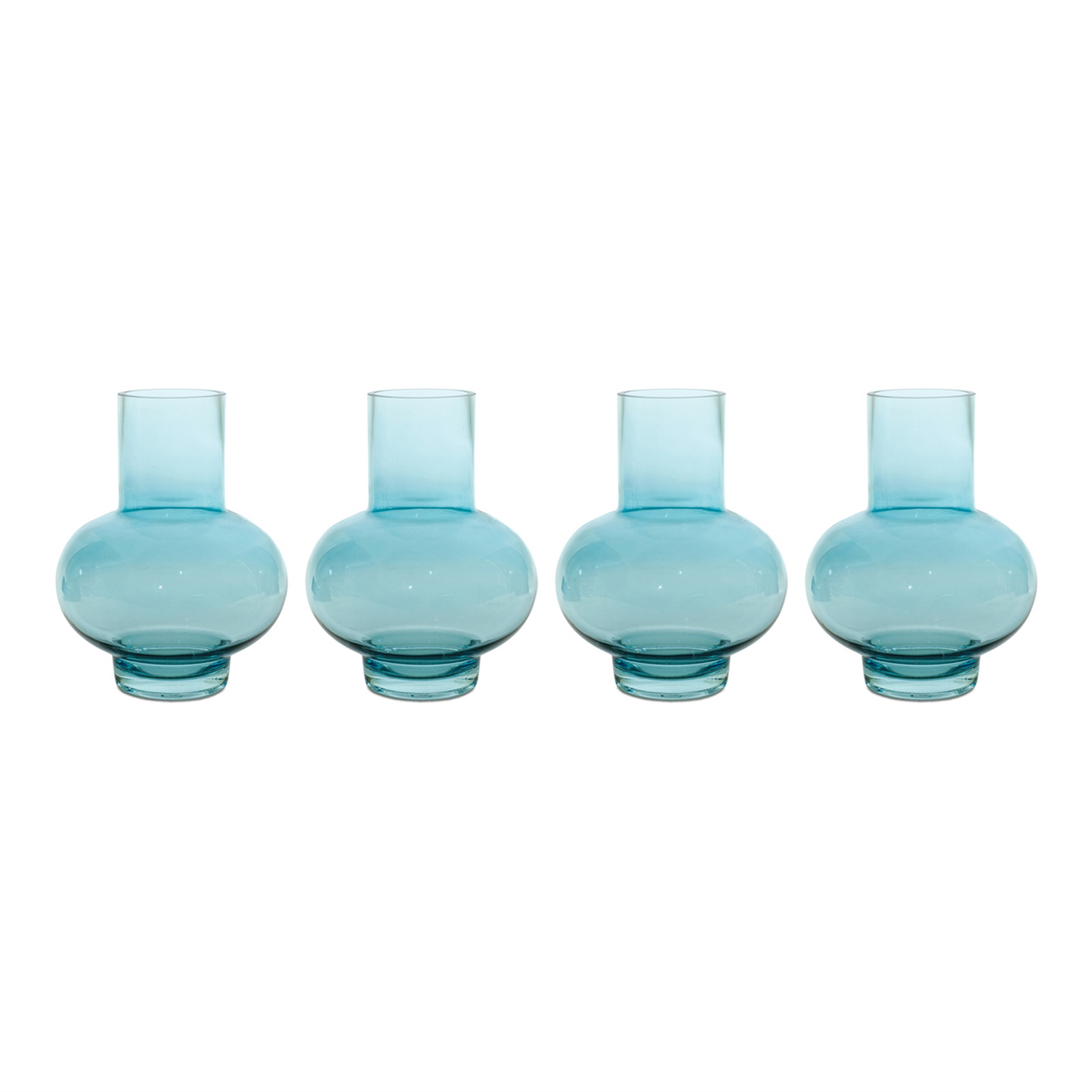 Blue Glass Vase (Set of 4) -Ship Only