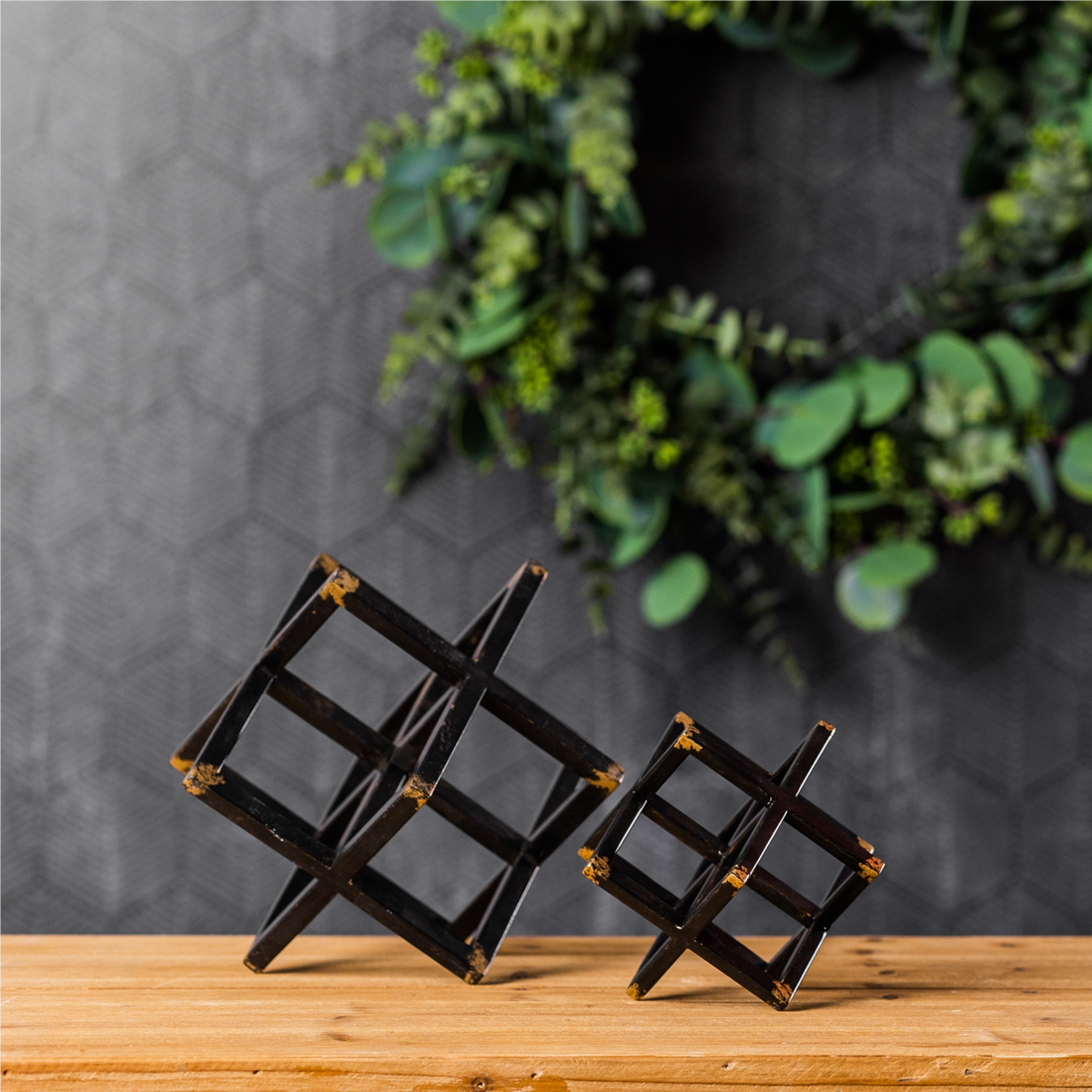 Modern Metal Star Sculpture (Set of 2) -Ship Only