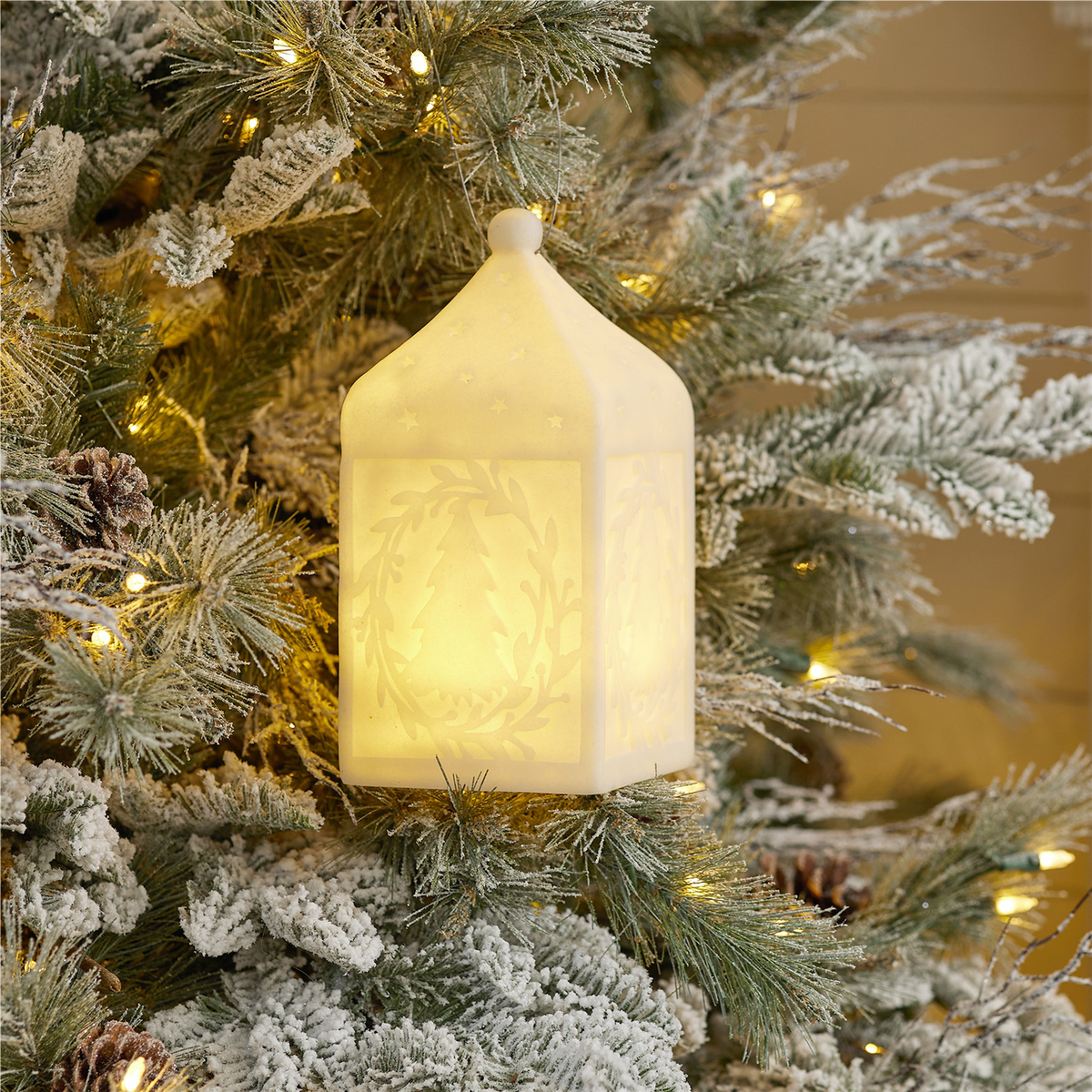 Holiday Tree Pendant Lantern 9"H -Ship Only