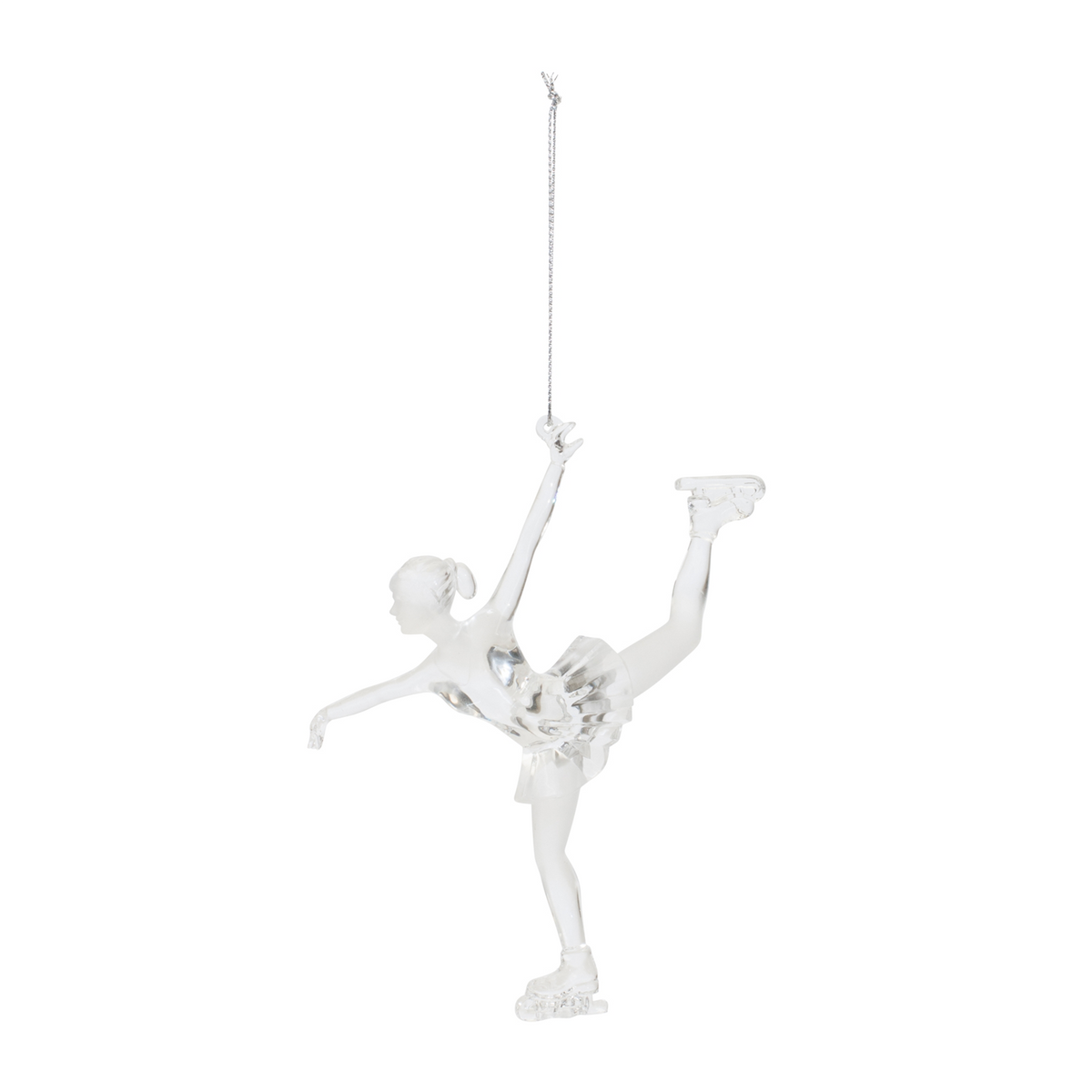 Clear Acrylic Ice Skater Ornament (Set of 4) -Ship Only