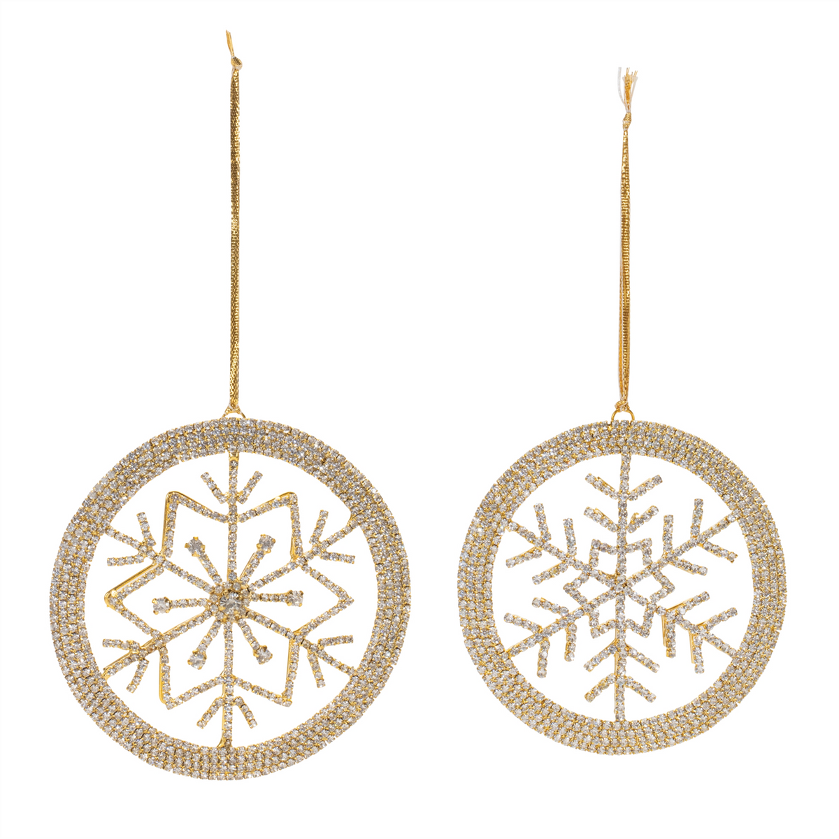 Snowflake Ornament (Set of 6) 4.5”H Iron/Glass Beads