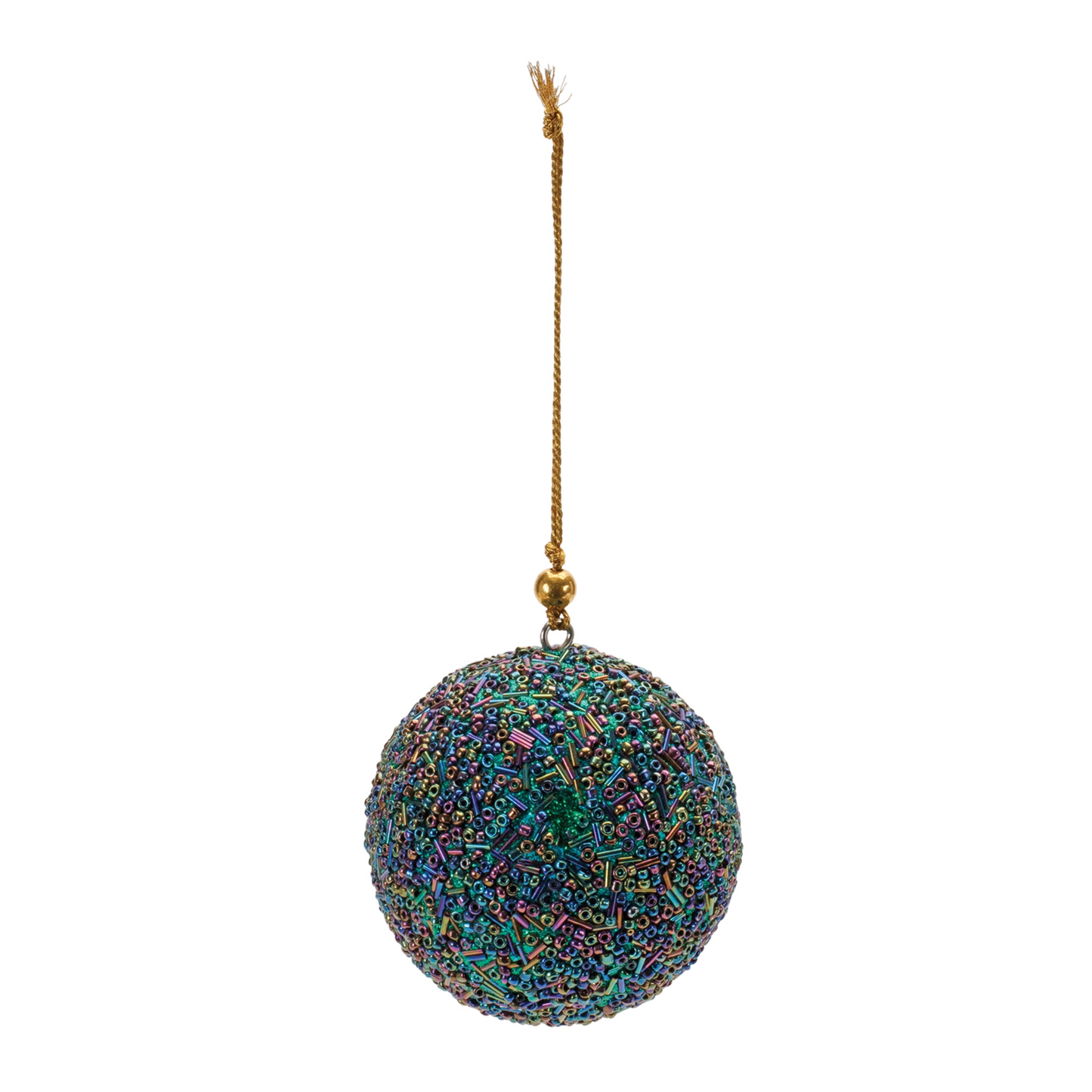 Rainbow Beaded Ball Ornament (Set of 12) -Ship Only