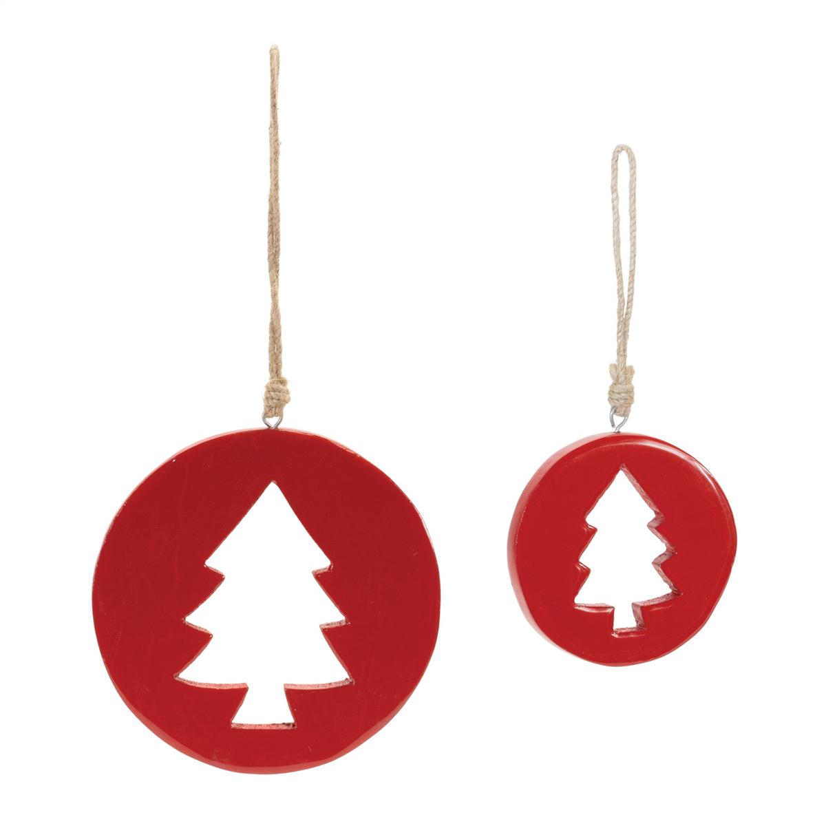 Tree Cut-Out Ornament (Set of 12) 4.25"H, 6"H Wood -Ship Only