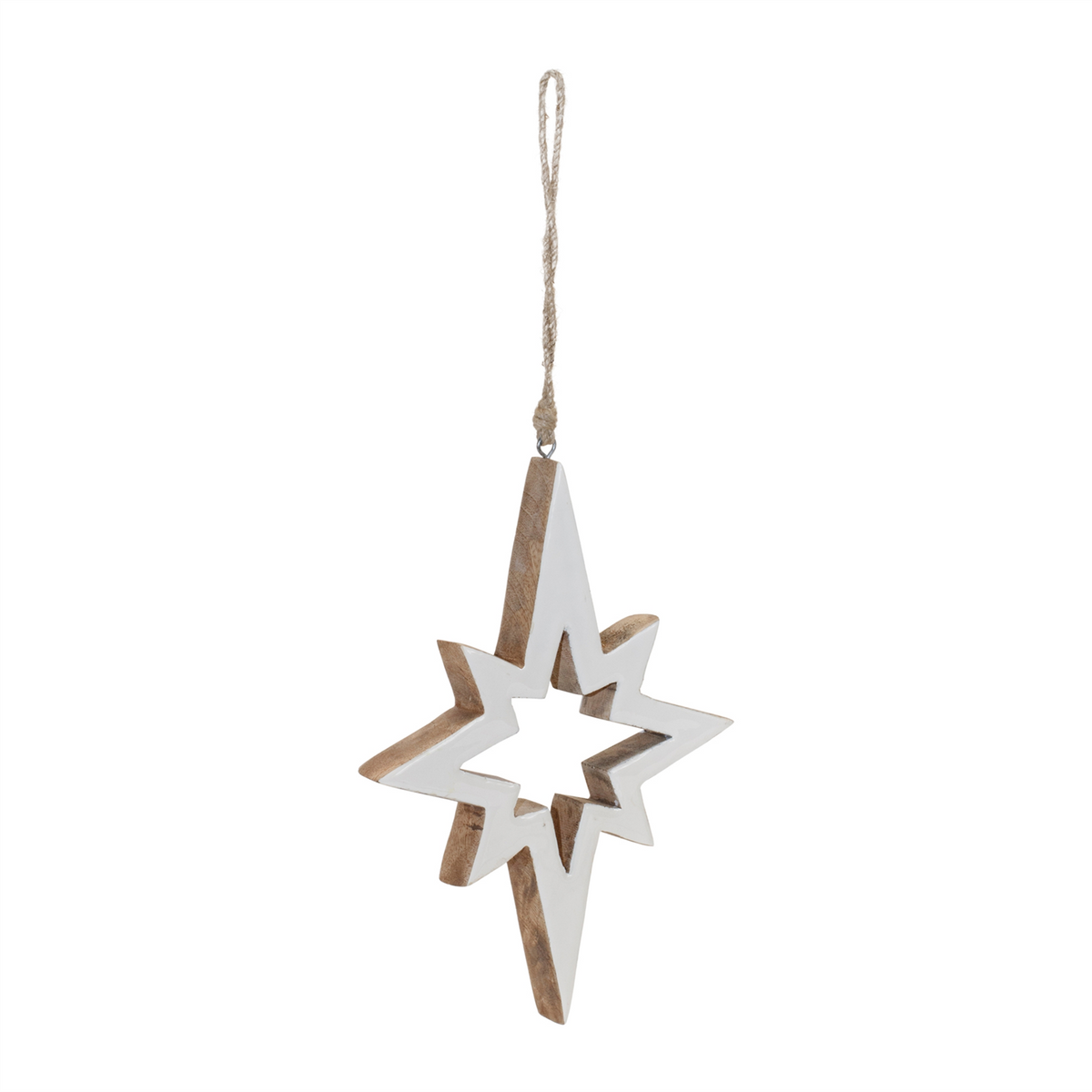 Wood Star Cut-Out Ornament (Set of 4) -Ship Only