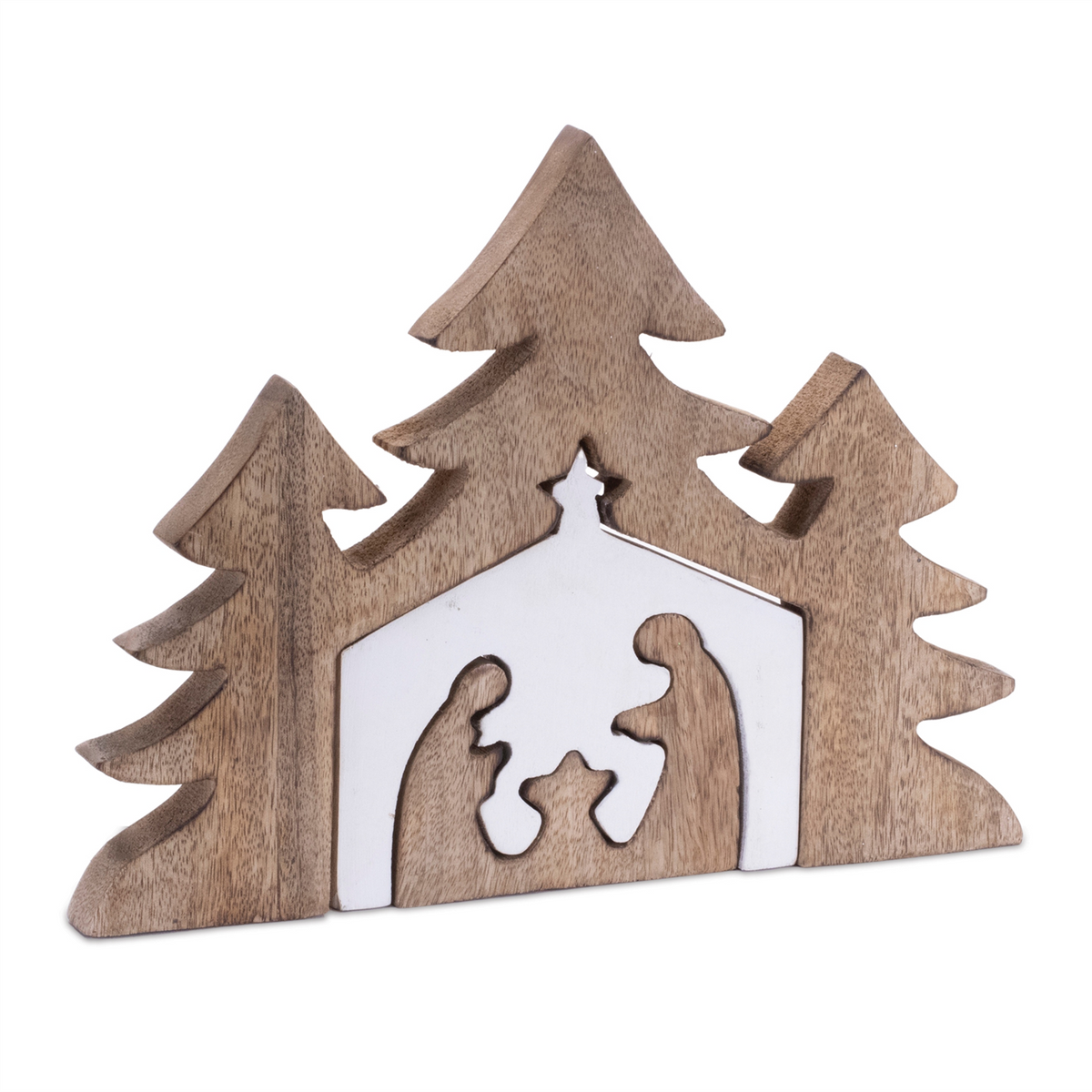Trees w/Holy Family Puzzle 12"L x 9"H Wood -Ship Only