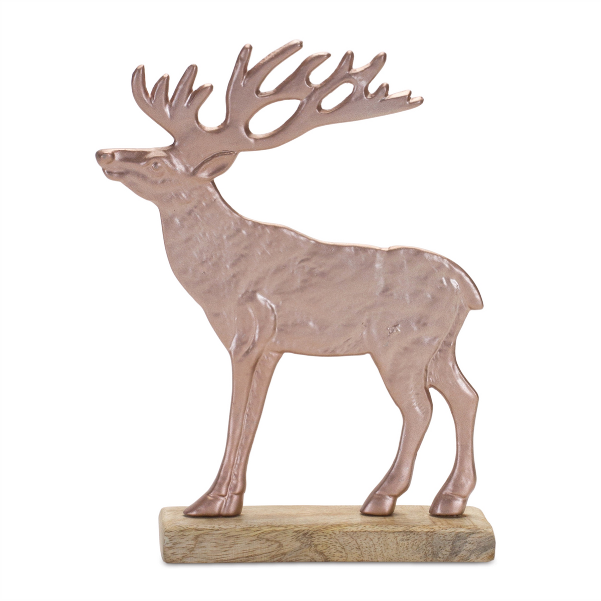 Metal Deer Silhouette with Wood Base (Set of 2) -Ship Only