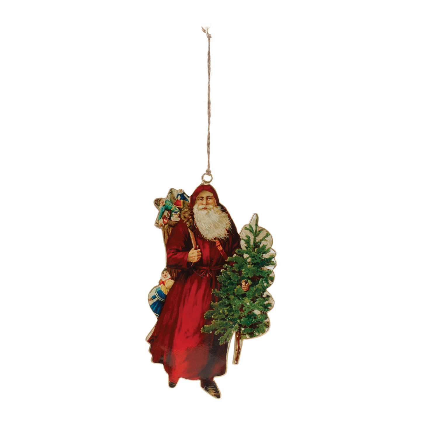 Vintage Metal Santa Ornament (Set of 6) -Ship Only