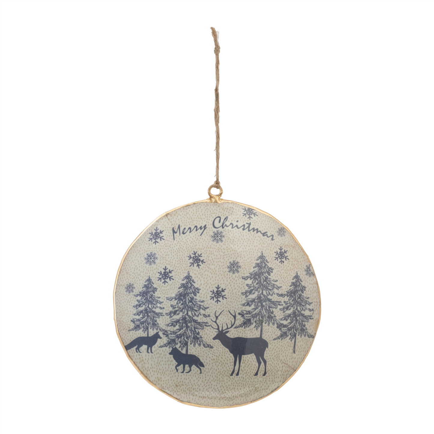 Metal Woodland Animal Merry Christmas Ornament (Set of 6) -Ship Only