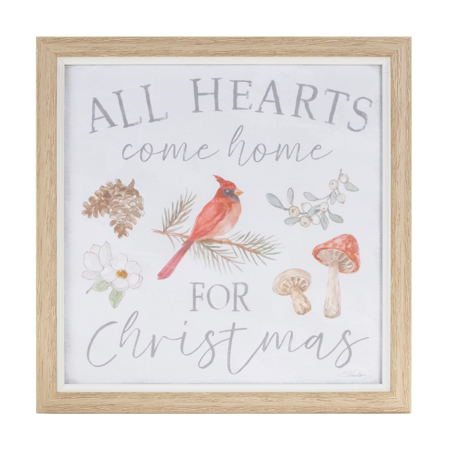 Framed Winter Cardinal Sentiment Print (Set of 3) -Ship Only