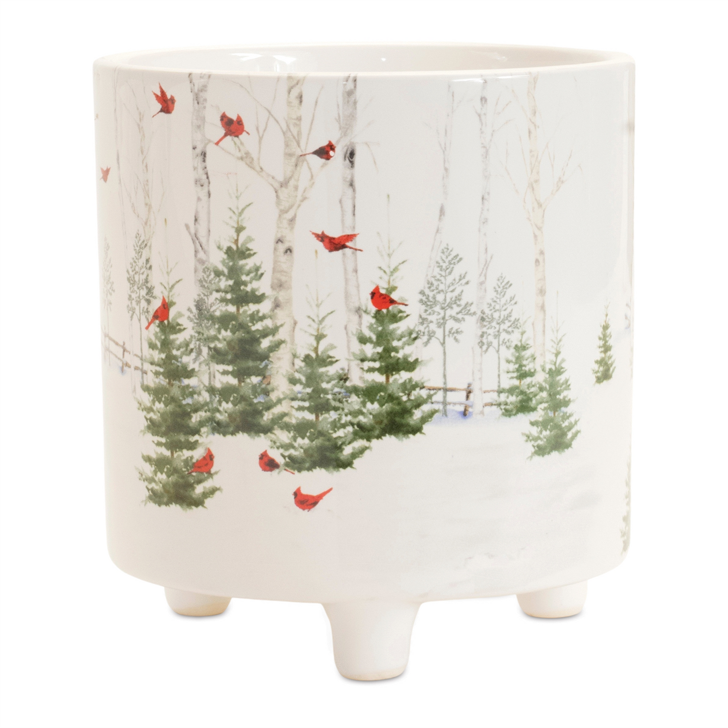 Winter Cardinal Forest Planter (Set of 2) -Ship Only