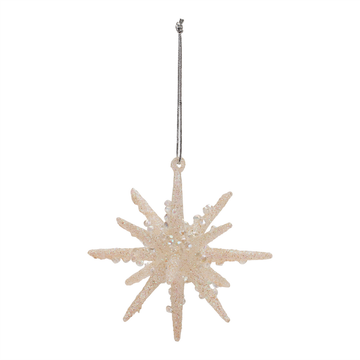 Frosted Glass Star Ornament (Set of 6) -Ship Only