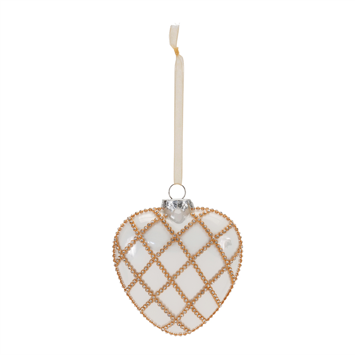 Jeweled Glass Heart Ornament (Set of 12) -Ship Only