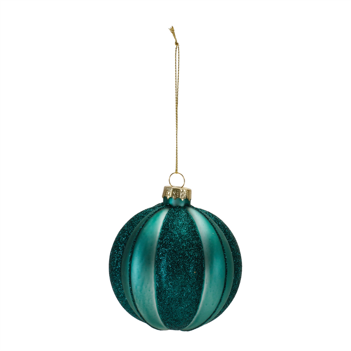 Glittered Glass Ball Ornament (Set of 12) -Ship Only
