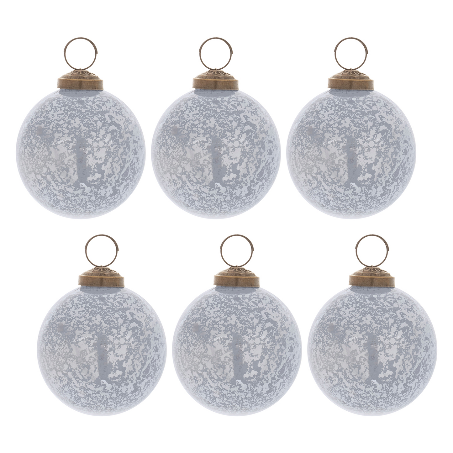 Slate Blue Soda Lime Glass Ball Ornament (Set of 6) -Ship Only