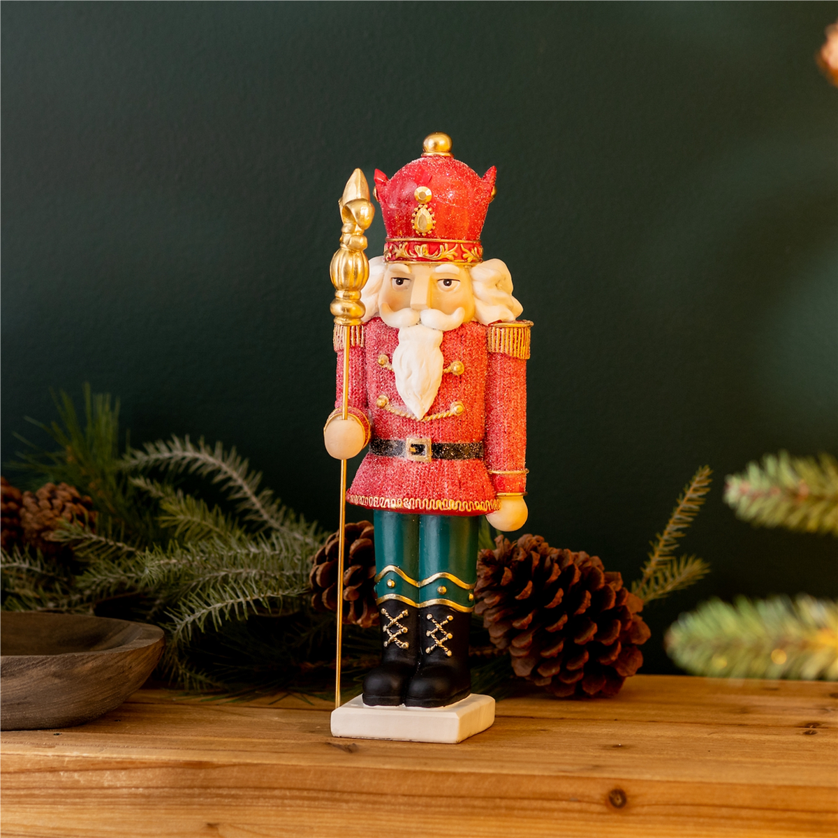 Glittered Nutcracker Figurine (Set of 2) -Ship Only