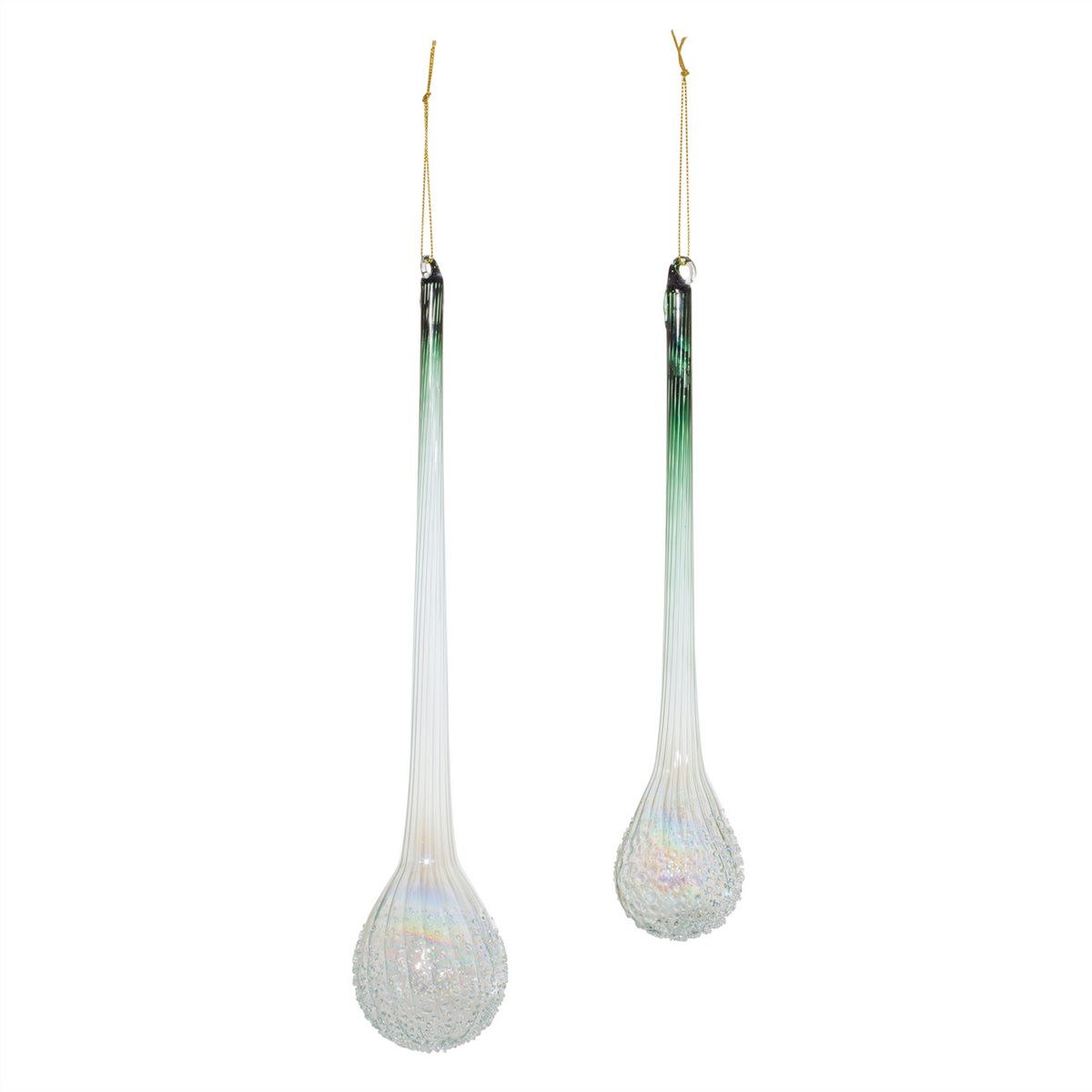 Icicle Drop (Set of 12) 10"H, 12"H Glass -Ship Only