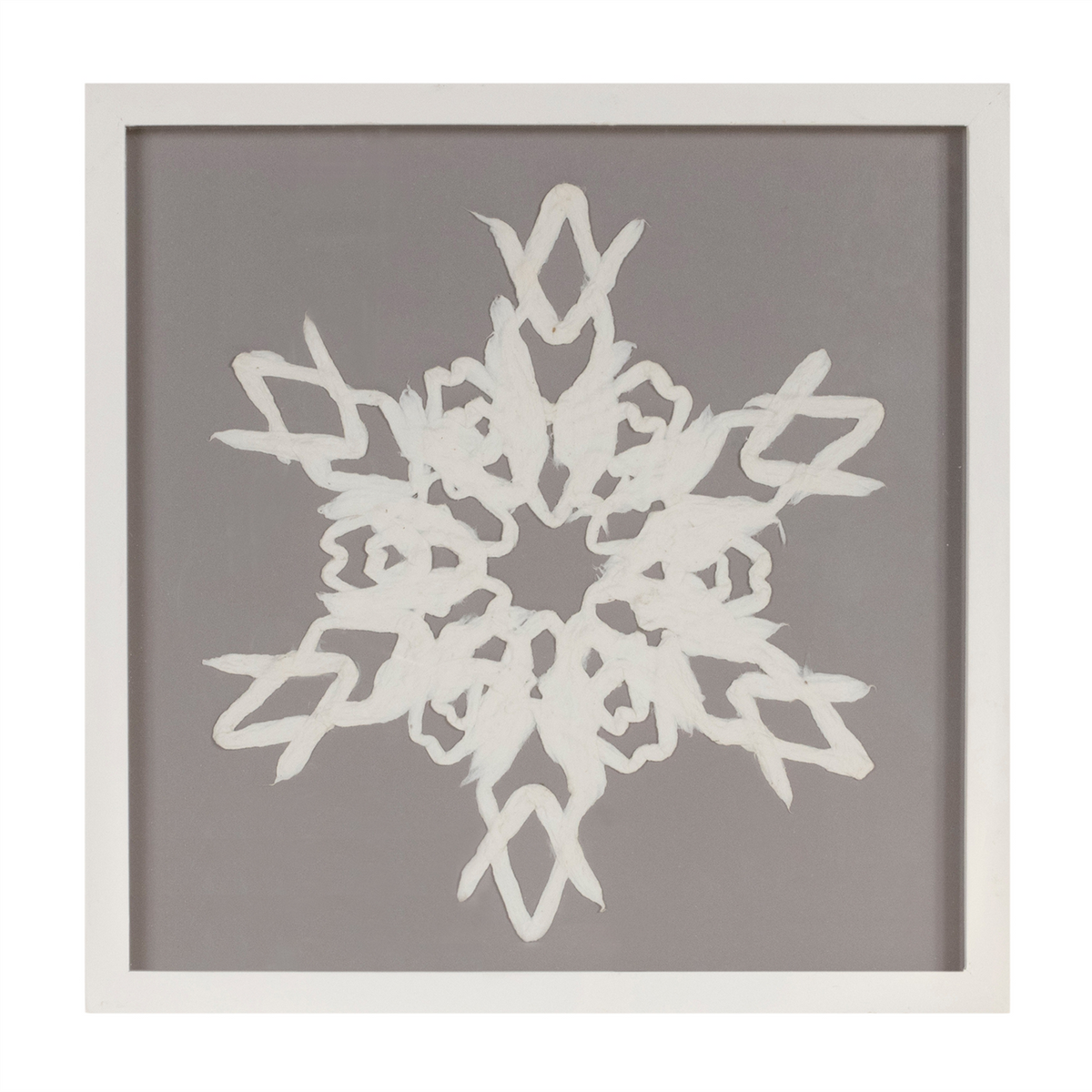 Framed Paper Mache Snowflake Plaque (Set of 2) -Ship Only