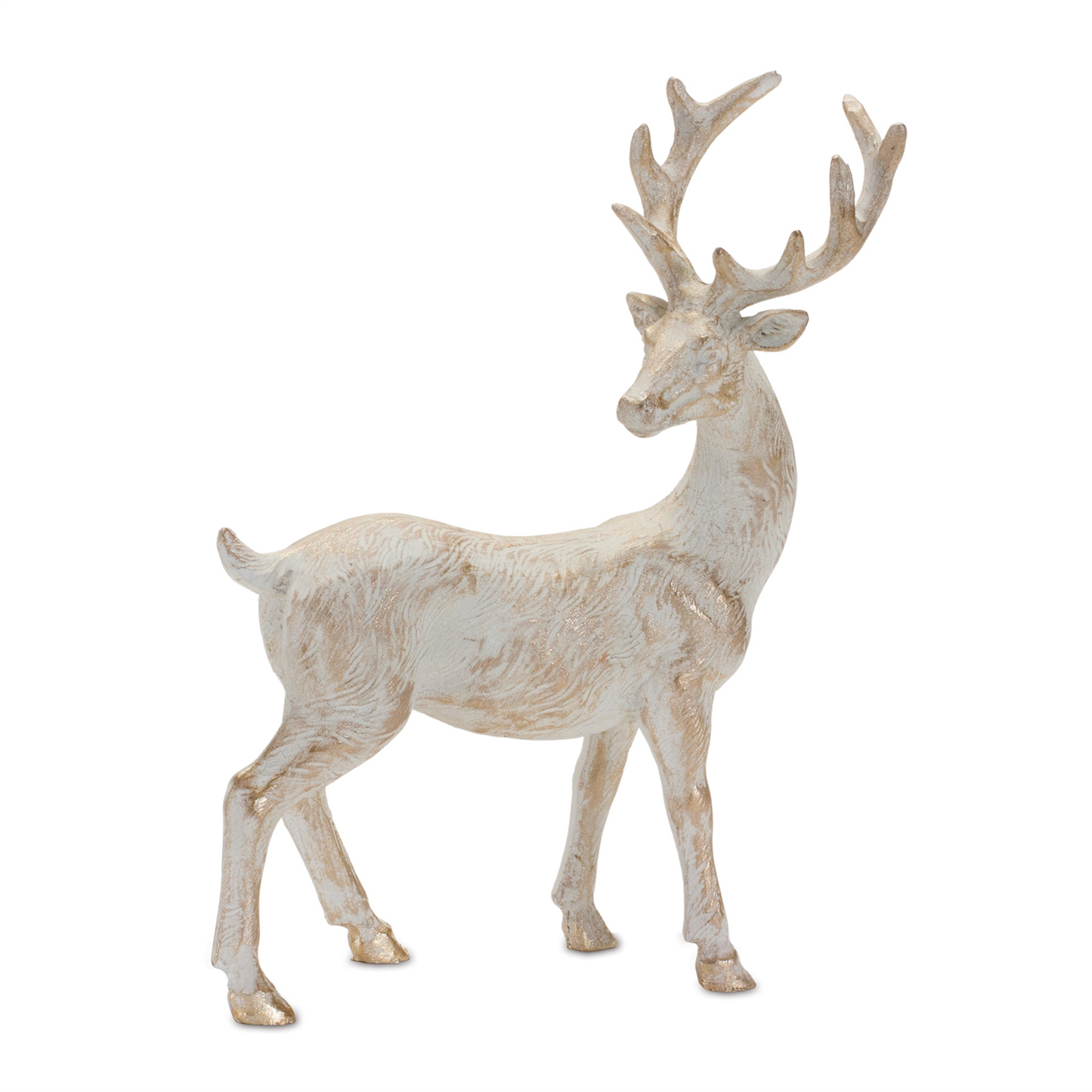 Brushed Gold Holiday Deer Figurine (Set of 6) -Ship Only