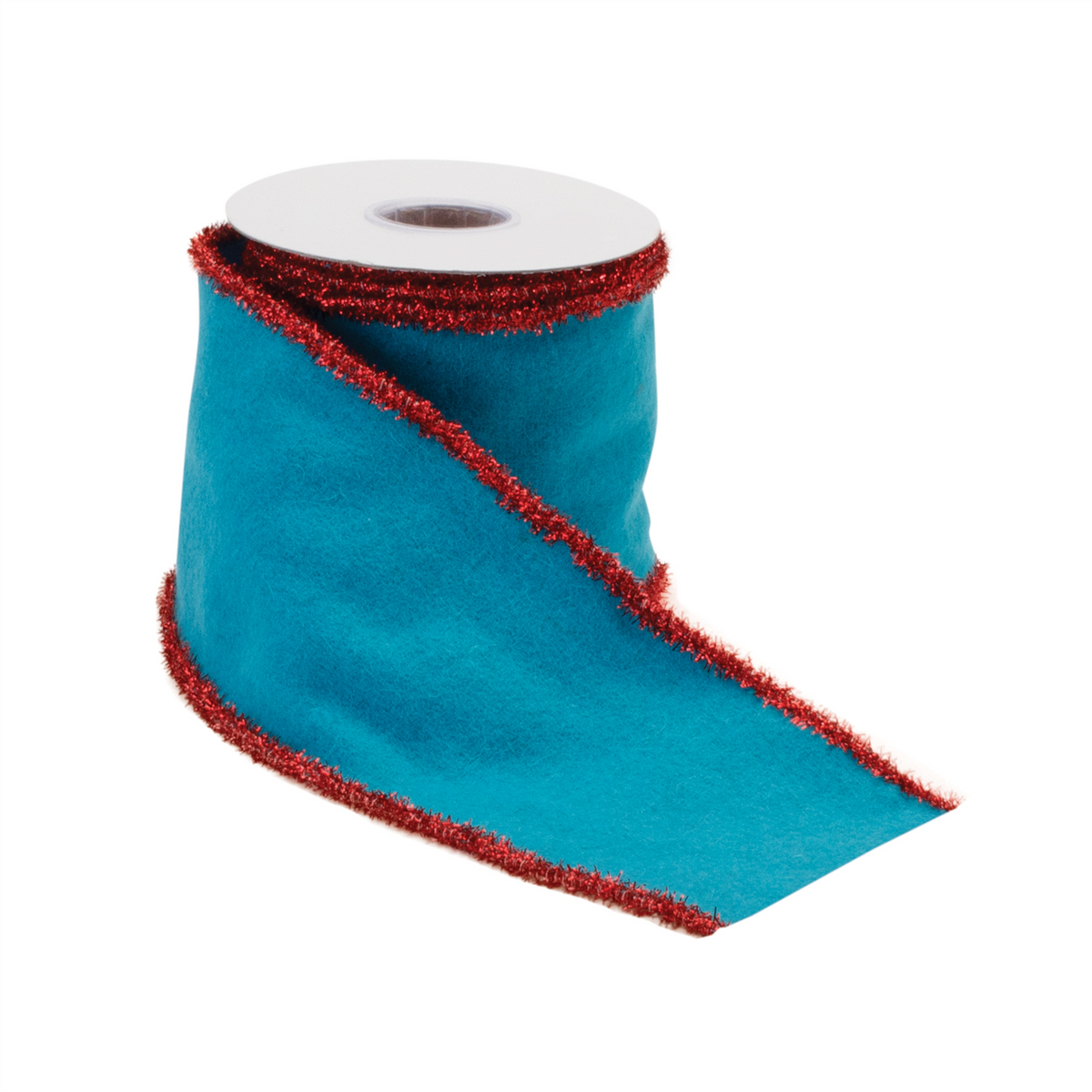 Blue Wool and Red Wired Ribbon (Set of 2) -Ship Only