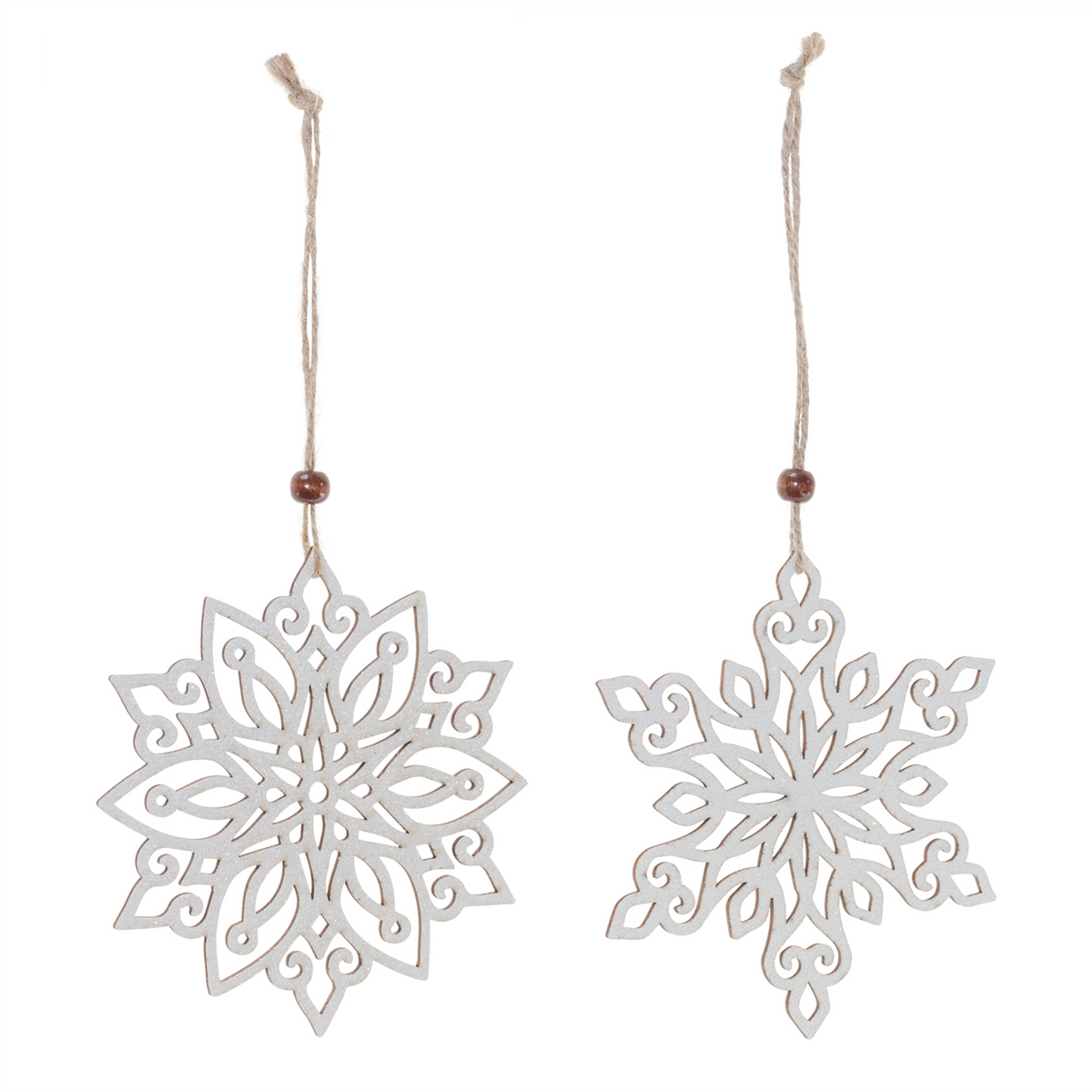 Snowflake Ornament (Set of 24) 5”H Wood -Ship Only
