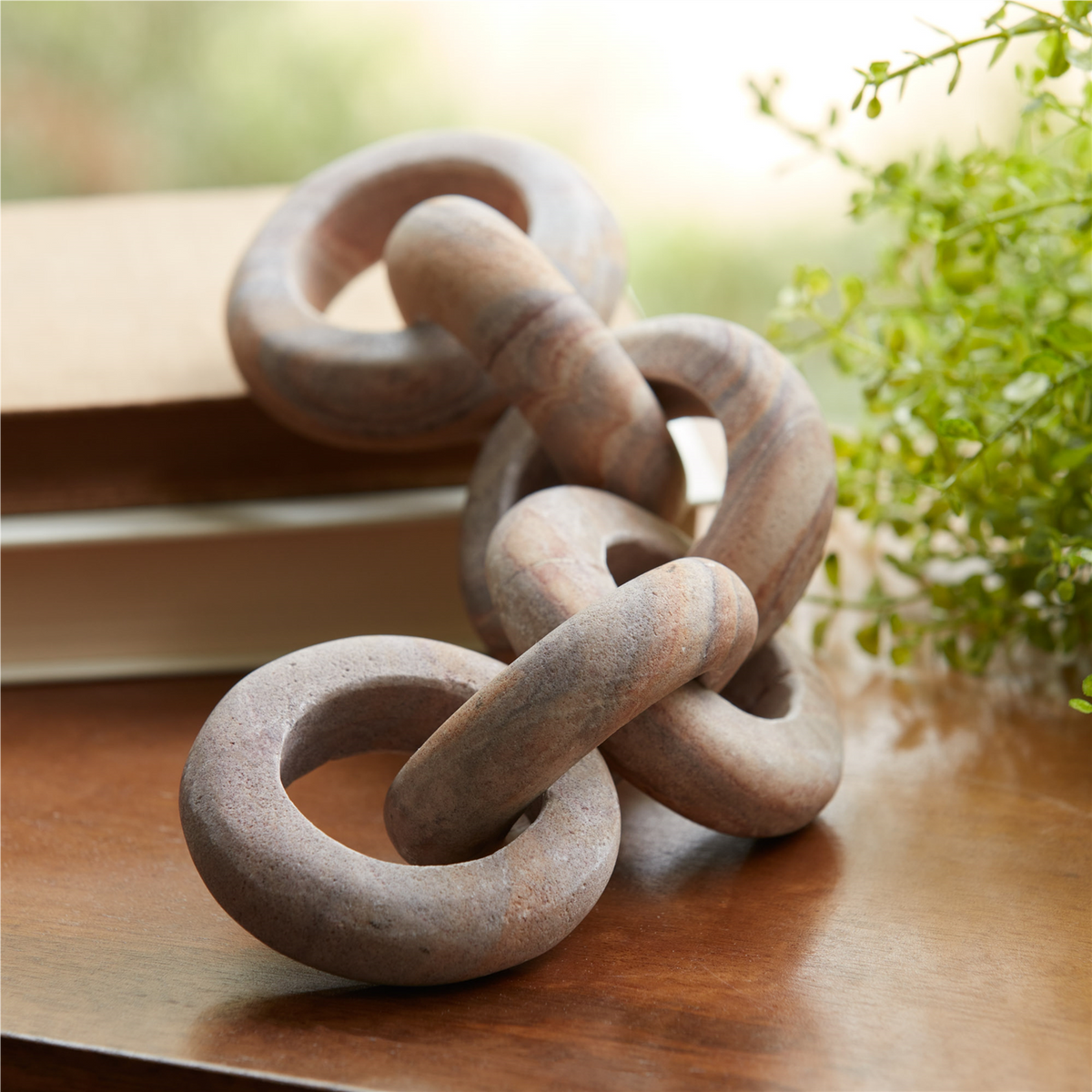 Chain Link Decor 11”L Sandstone -Ship Only