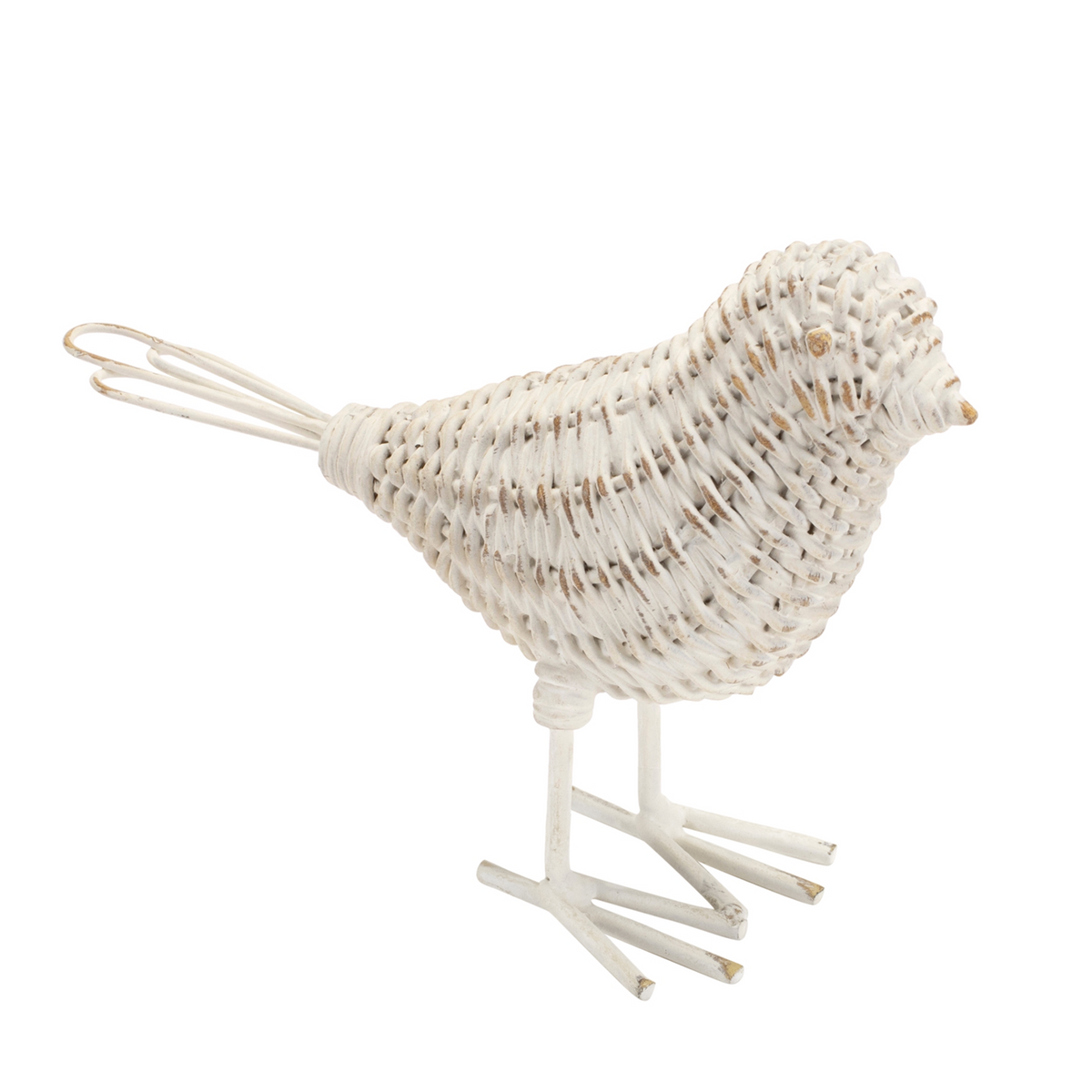 Wicker Design Bird Figurine (Set of 4) -Ship Only