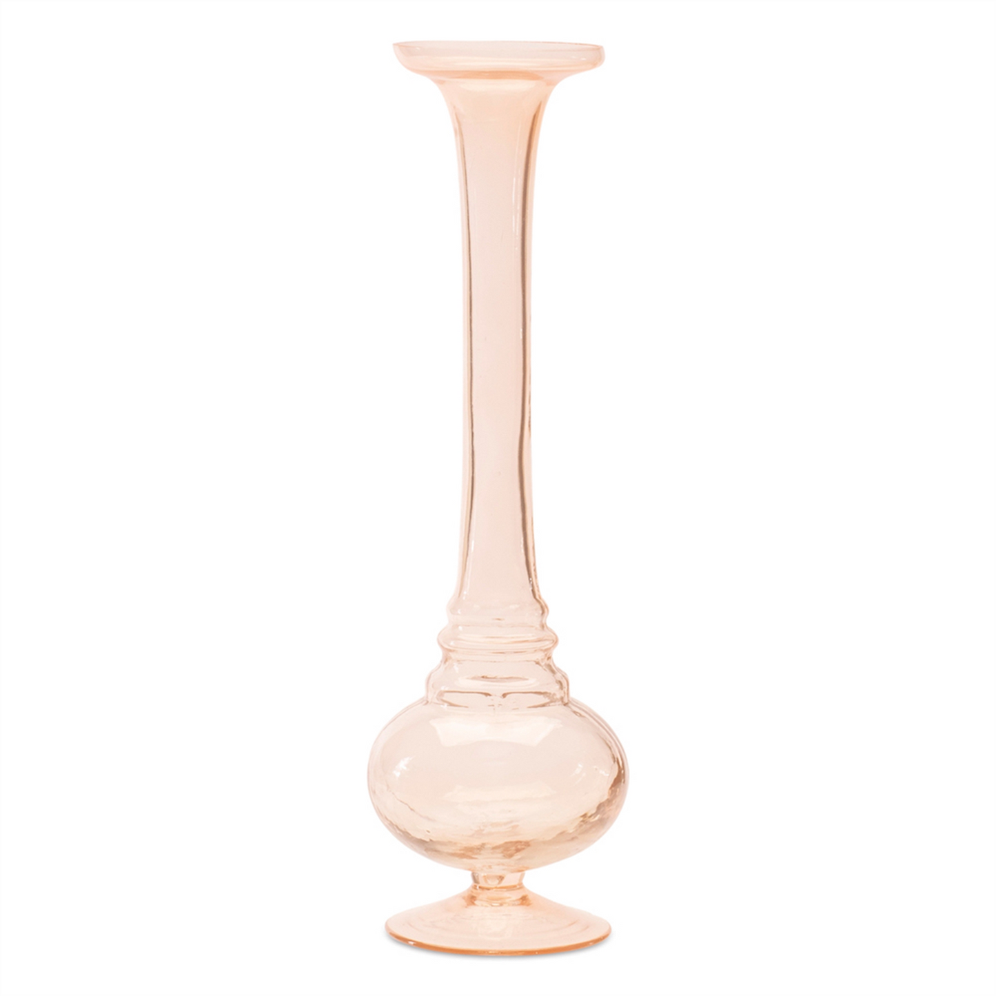 Pink Glass Stem Vase (Set of 2) -Ship Only