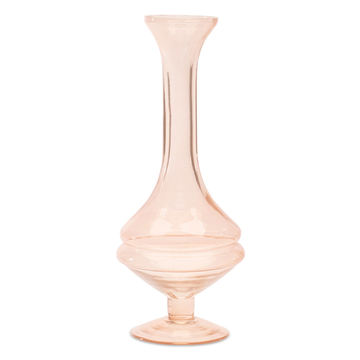 Pink Glass Stem Vase (Set of 2) -Ship Only