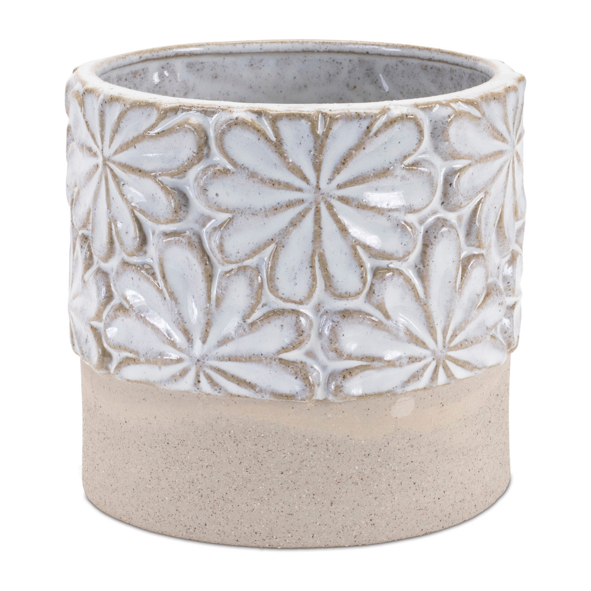 Ceramic Floral Planter (Set of 2) -Ship Only