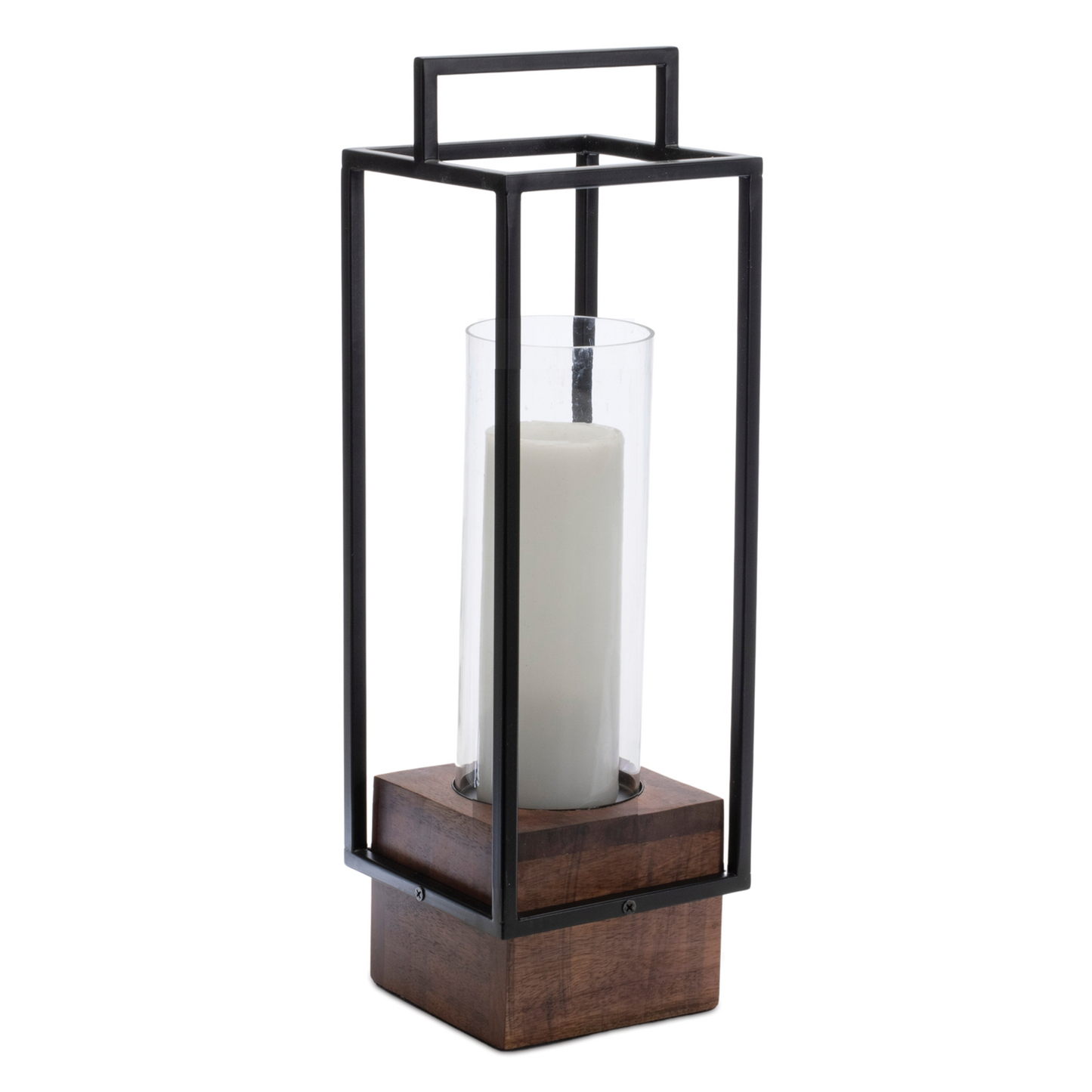 Wood Candle Holder with Iron Frame 20"H -Ship Only