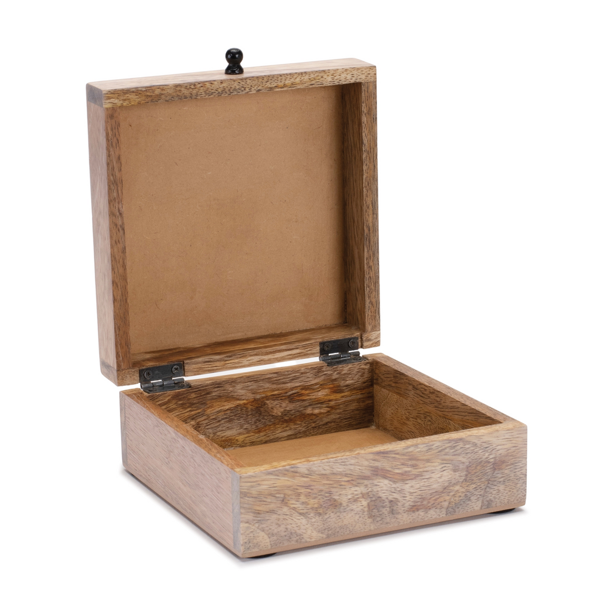 Mango Wood Box with Art Deco Lid 6.5"W -Ship Only