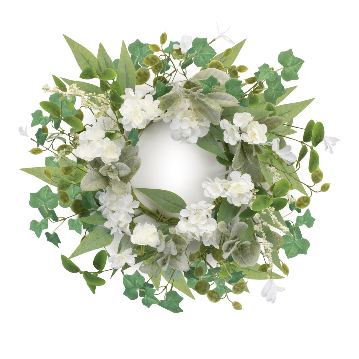 Mixed Floral and Foliage Candle Ring 17.5"D -Ship Only