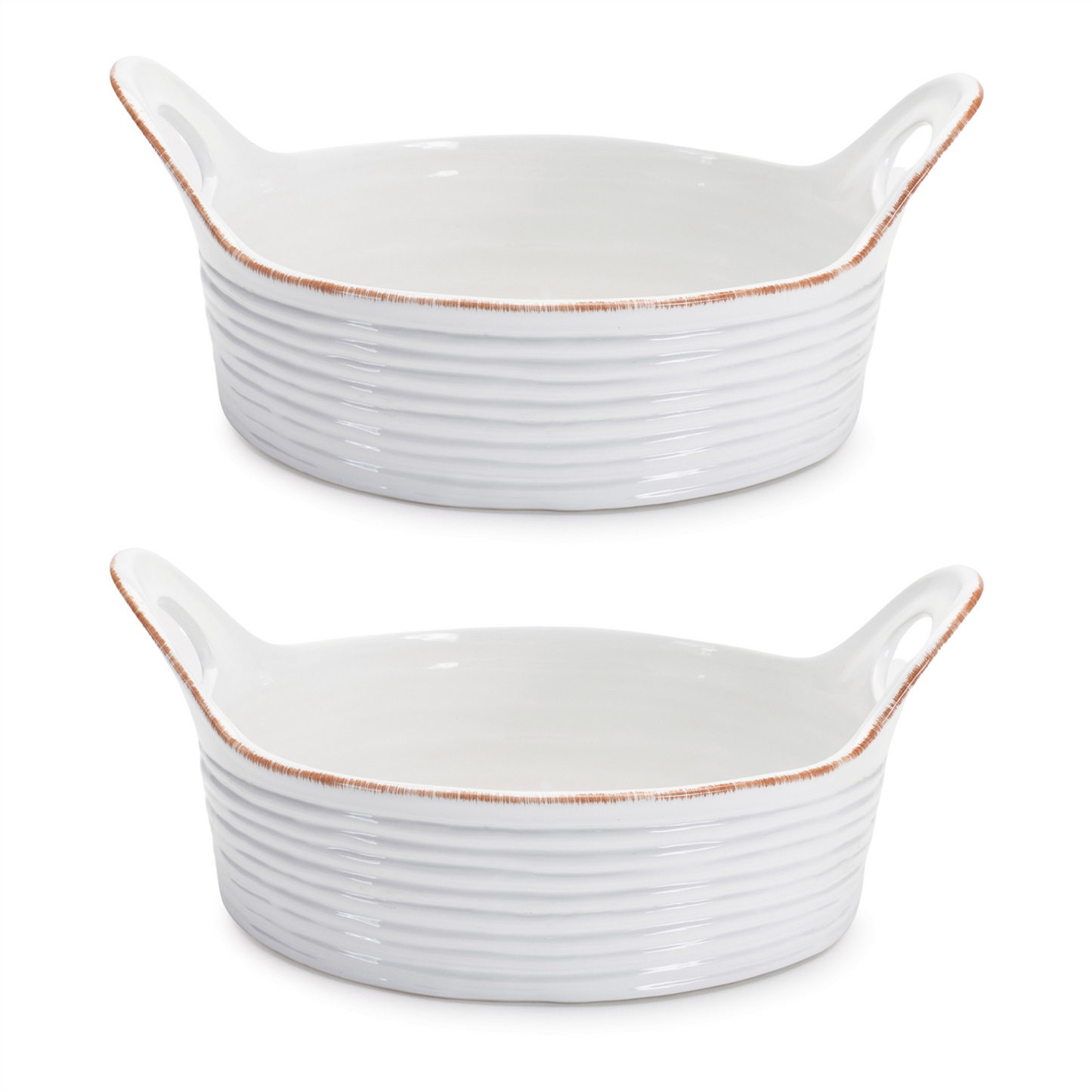 Ceramic Bowl with Handles (Set of 2) -Ship Only