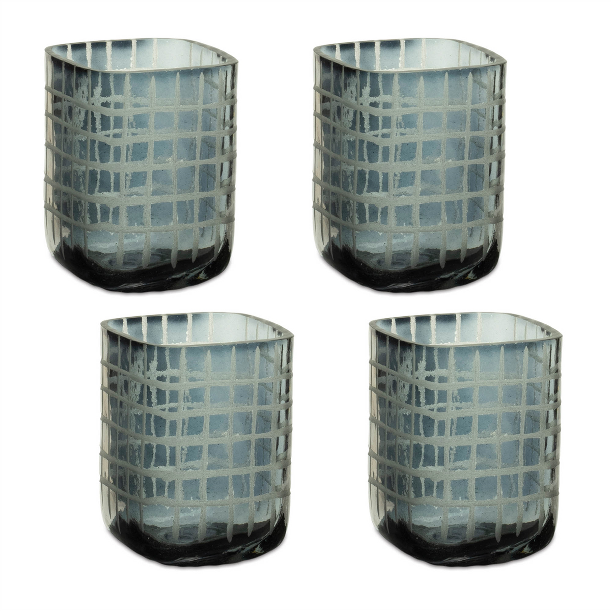 Etched Glass Candle Holder (Set of 4) -Ship Only
