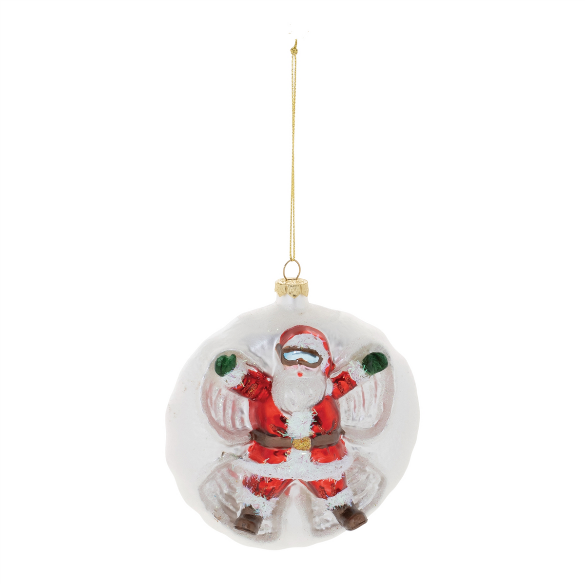 Santa/Snow Angel Ball Ornament (Set of 6) 4”D Glass -Ship Only
