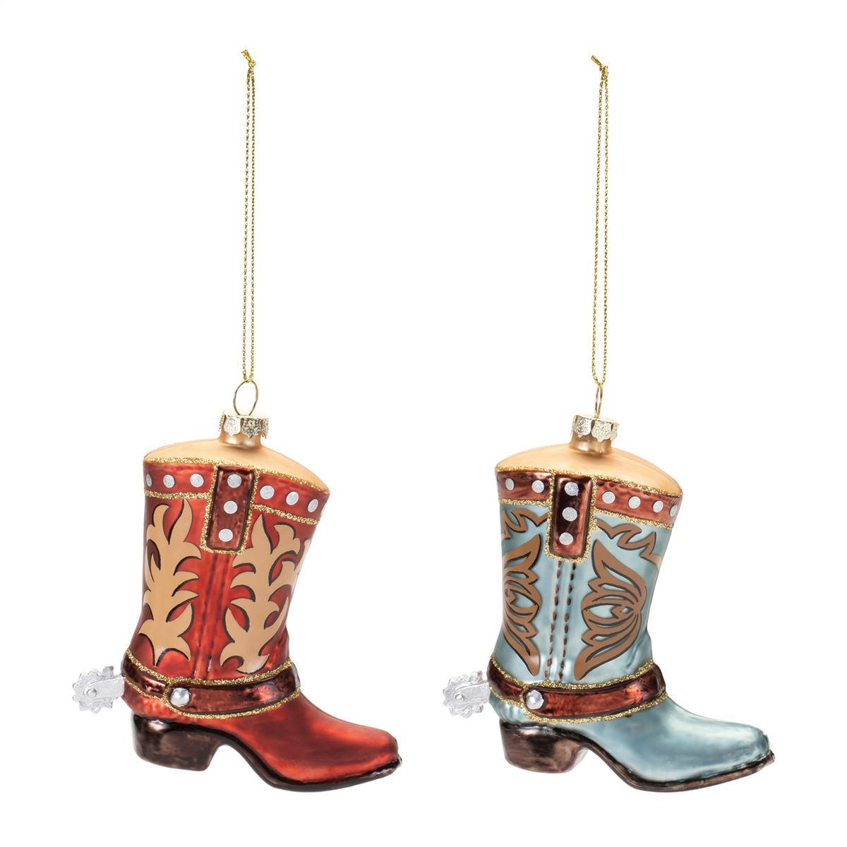 Glass Cowboy Boot Ornament (Set of 6)