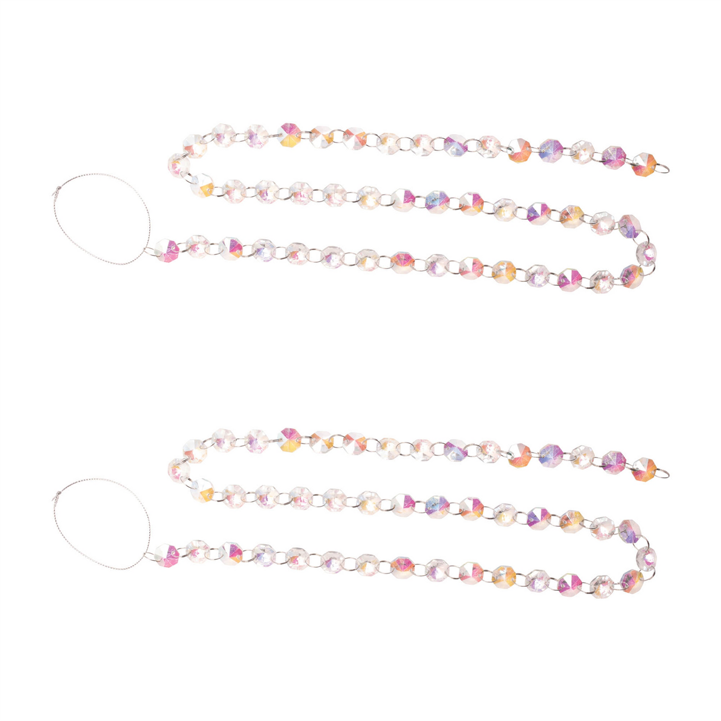 Iridescent Glass Jewel Garland (Set of 2) -Ship Only