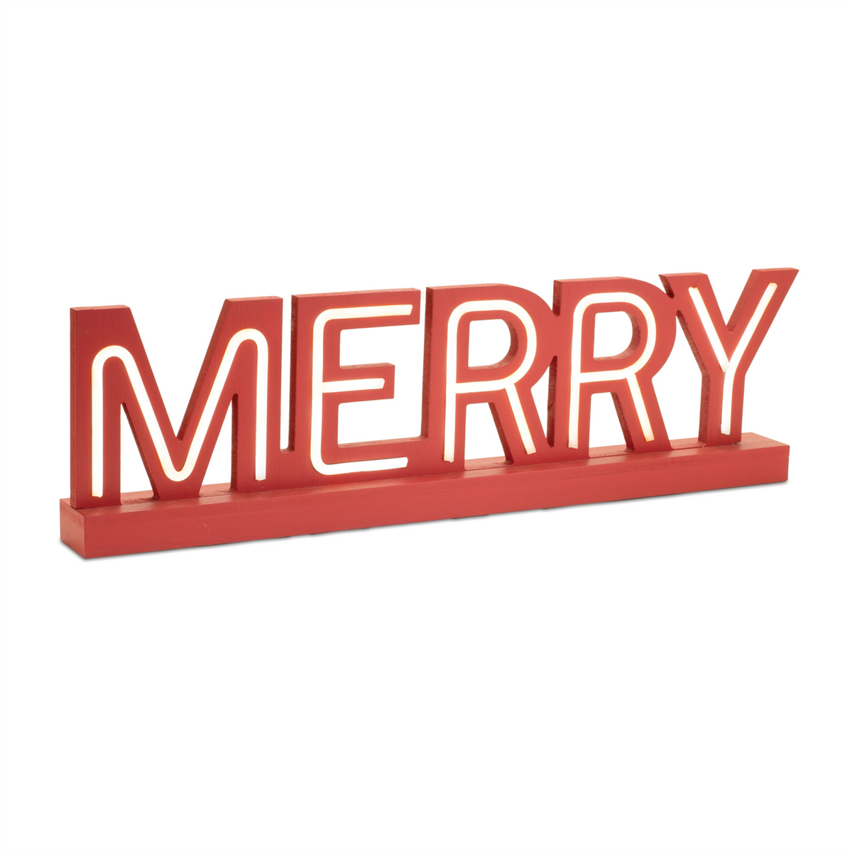 LED Joy and Merry Tabletop Sign (Set of 2) -Ship Only