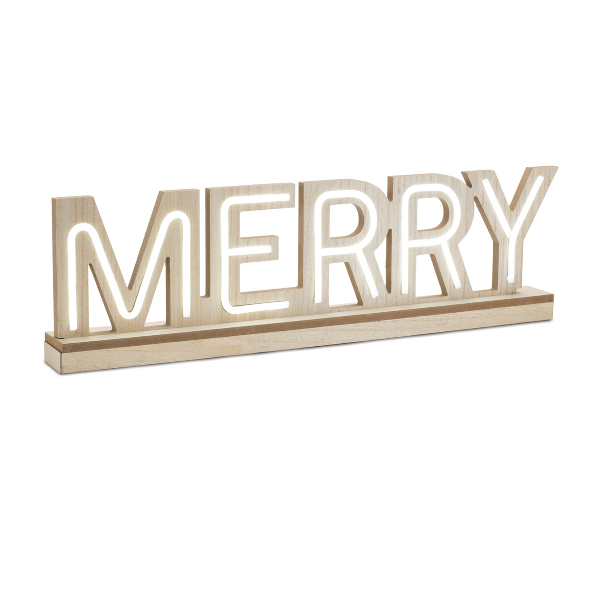 LED Joy and Merry Tabletop Sign (Set of 2) -Ship Only