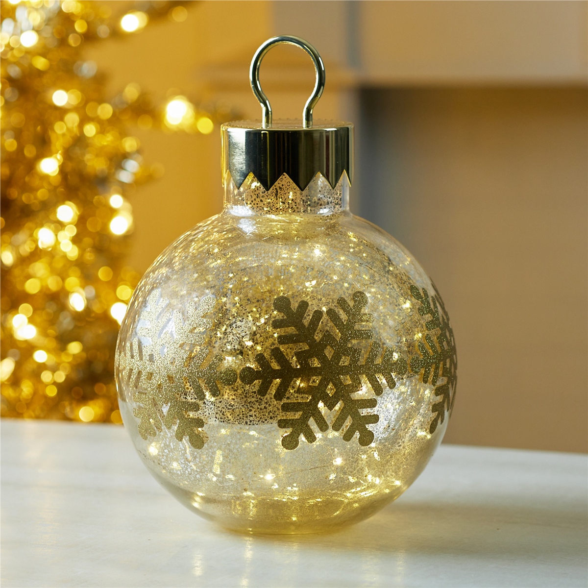 LED Mercury Glass Ornament 13"H -Ship Only