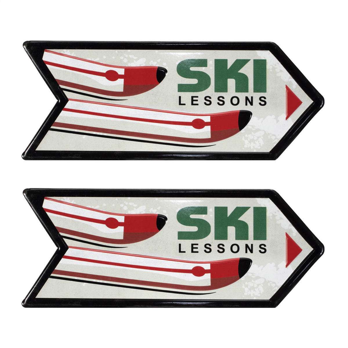 Metal Ski Lessons Sign (Set of 2) -Ship Only