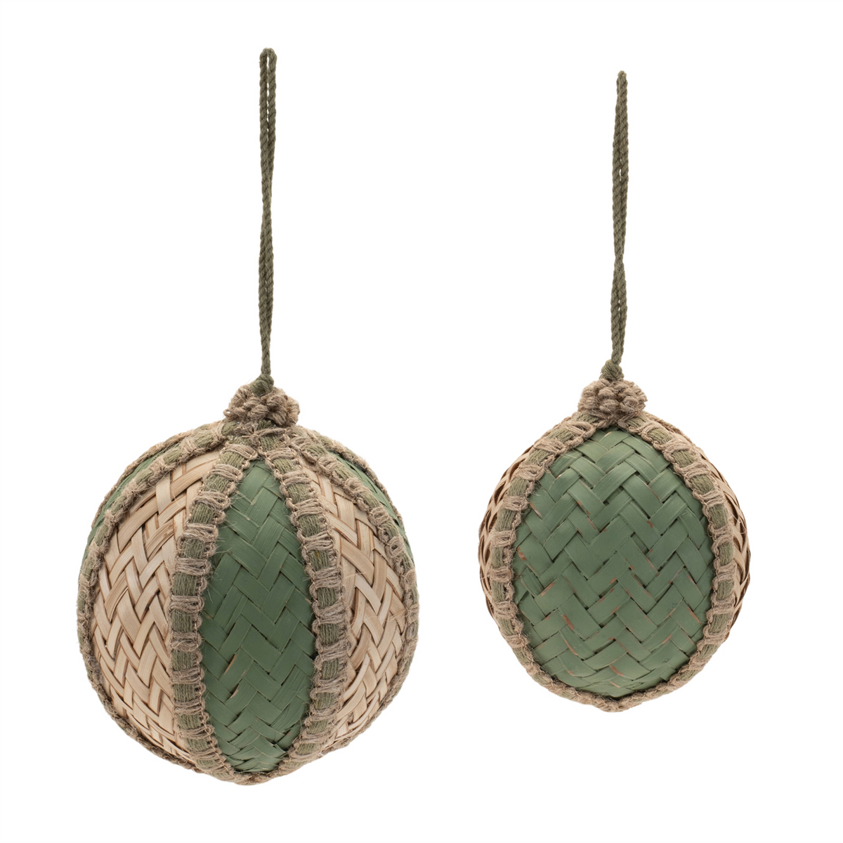 Woven Bamboo Ball Ornament (Set of 4) -Ship Only
