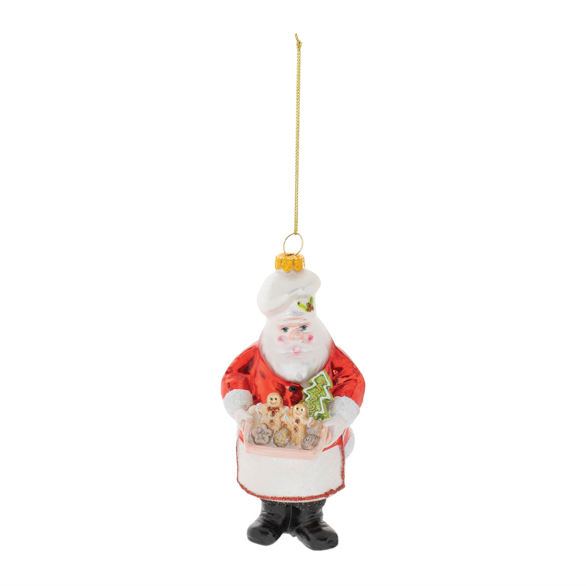 Santa Baker Ornament (Set of 6) 6”H Glass -Ship Only
