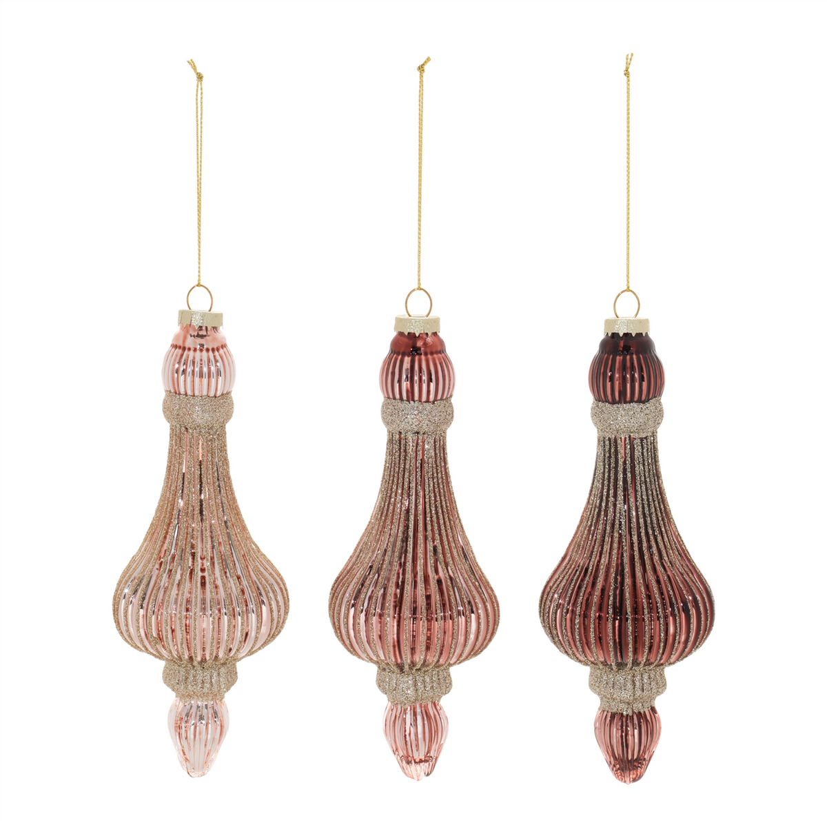 Ornament (Set of 6) 7.5”H Glass
