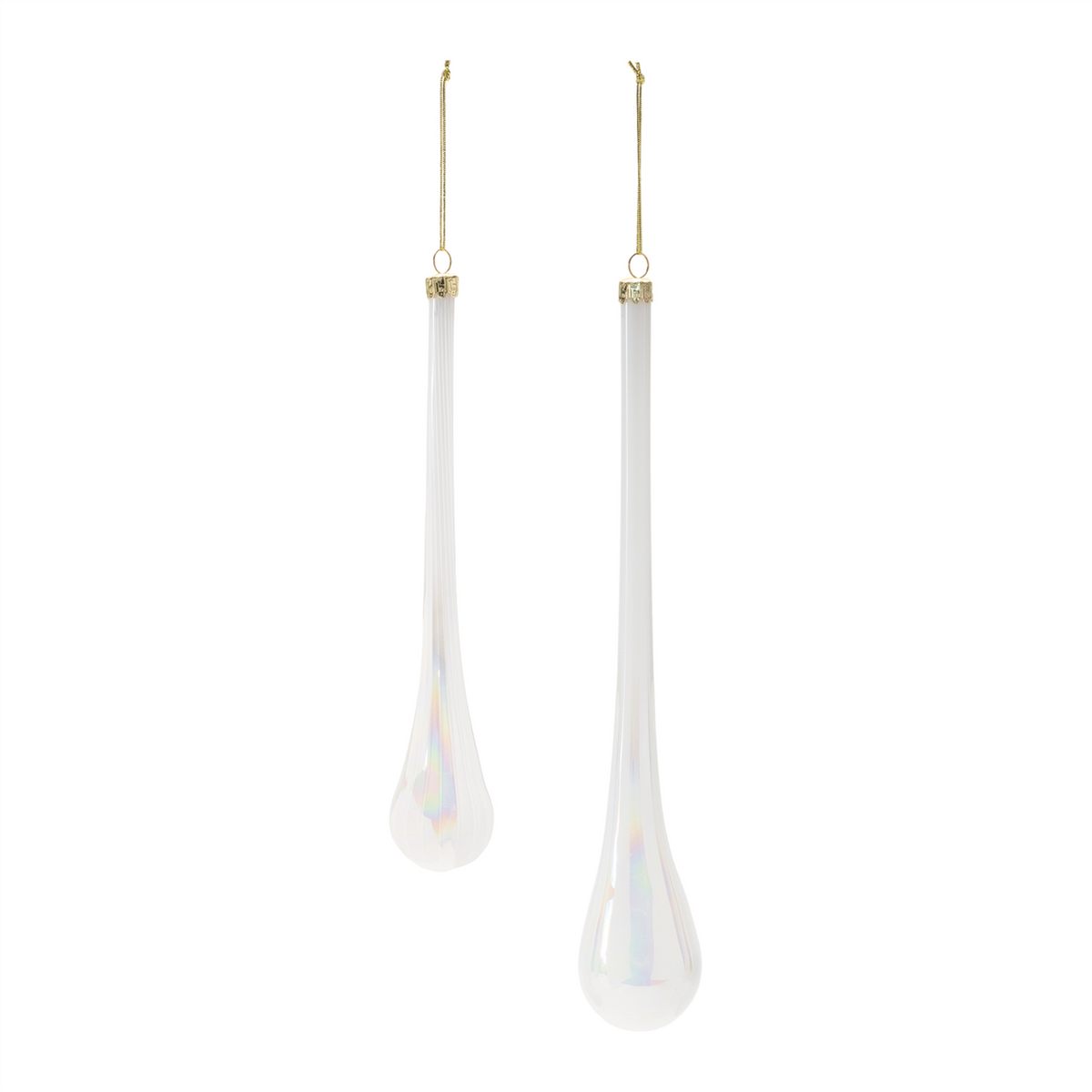 Iridescent Glass Drop Ornament (Set of 6) -Ship Only