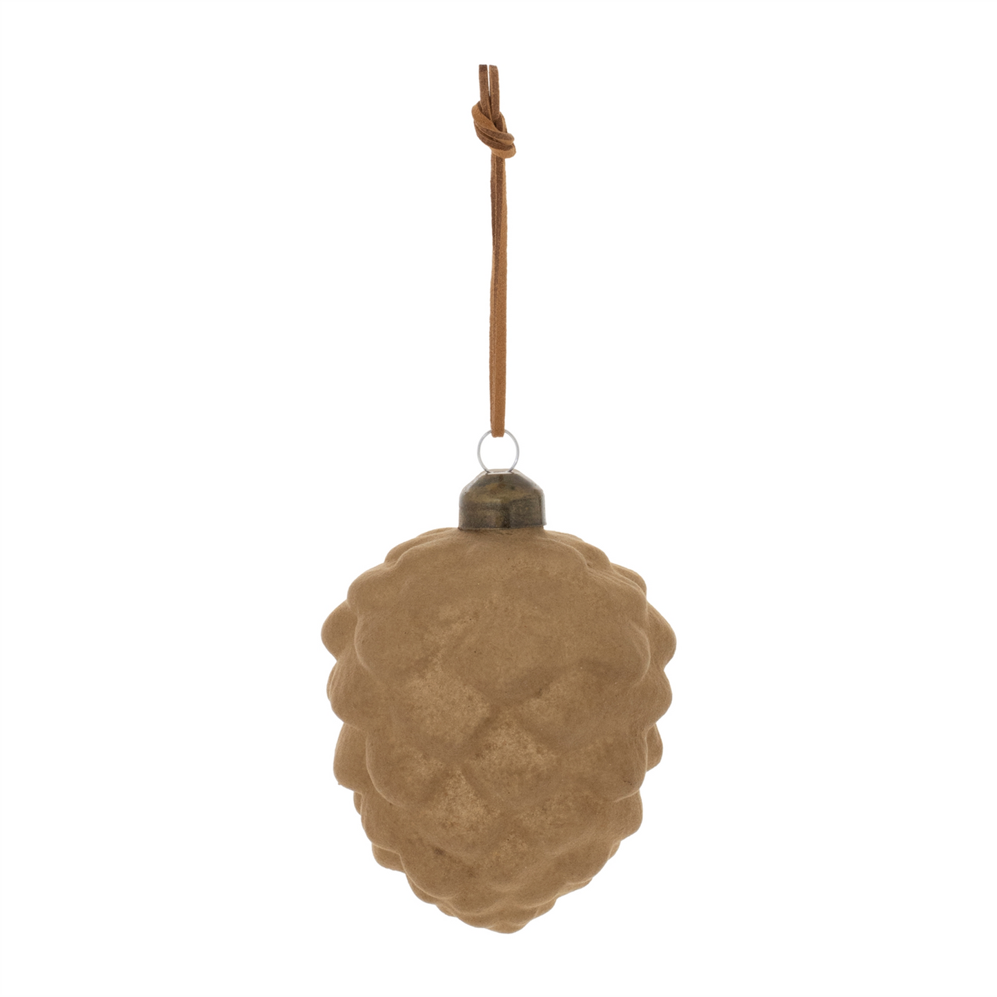 Flocked Glass Pinecone Ornament (Set of 12)
