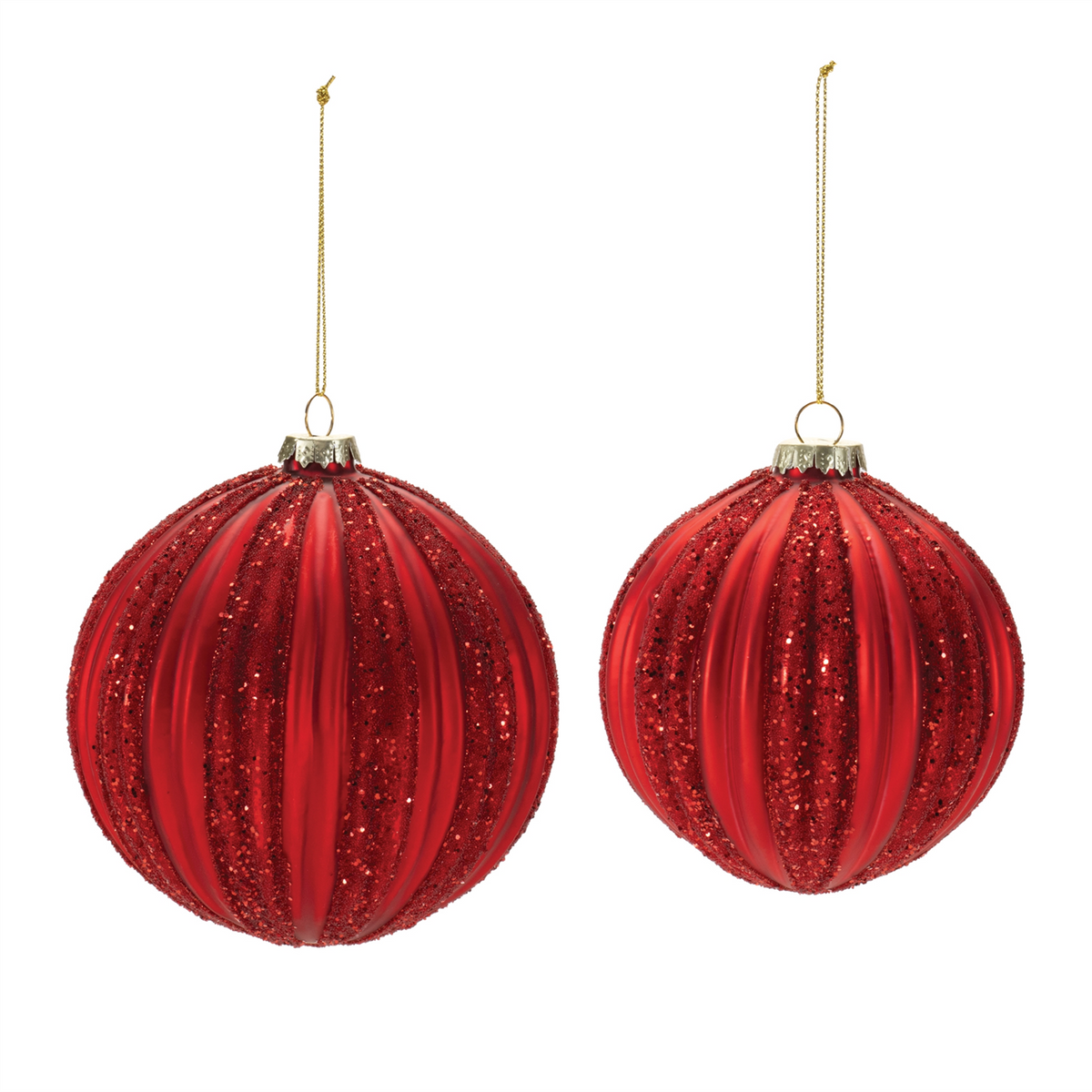 Ball Ornament (Set of 4) 4"D, 5"D Glass -Ship Only
