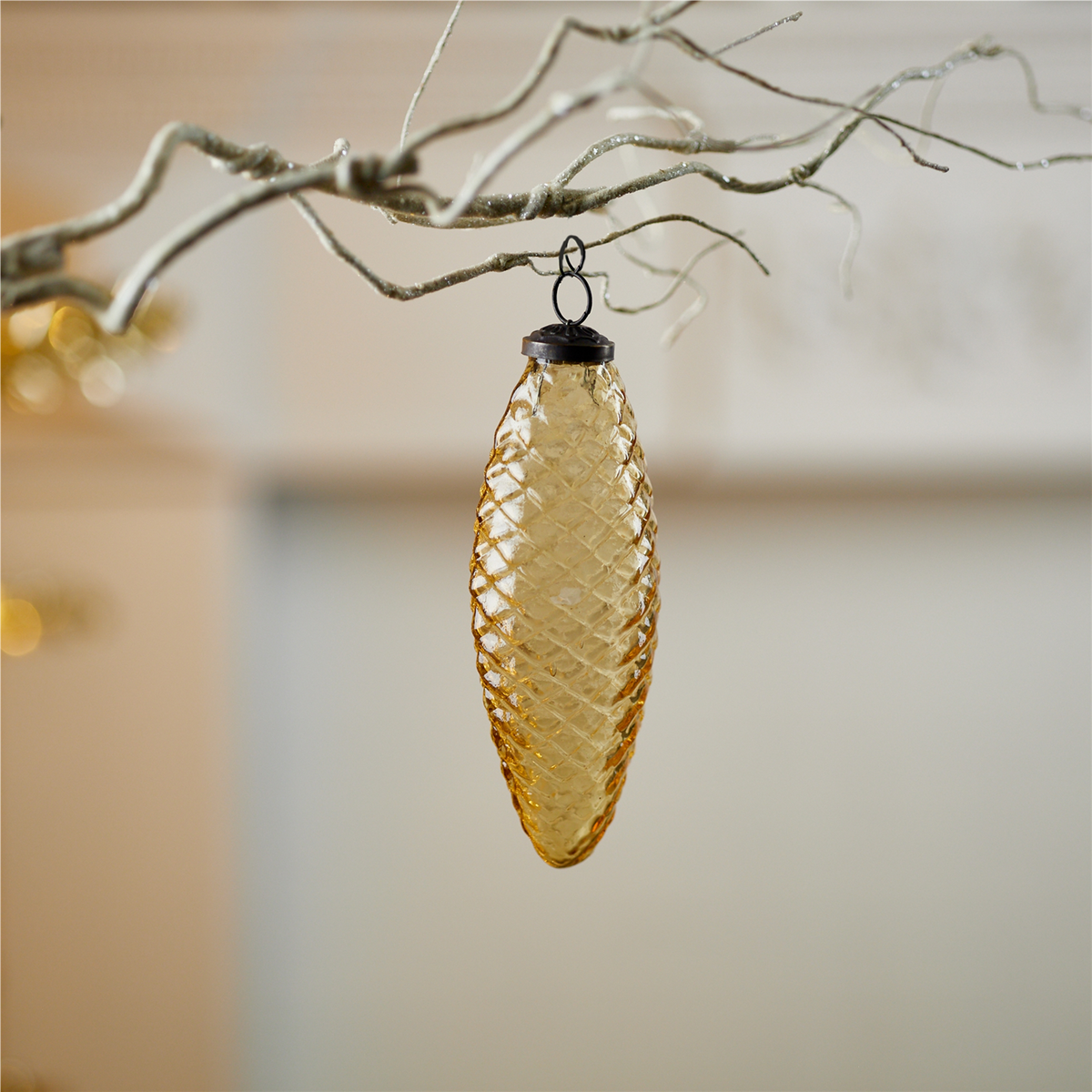 Pine Cone Ornament (Set of 12) 6"H Glass -Ship Only