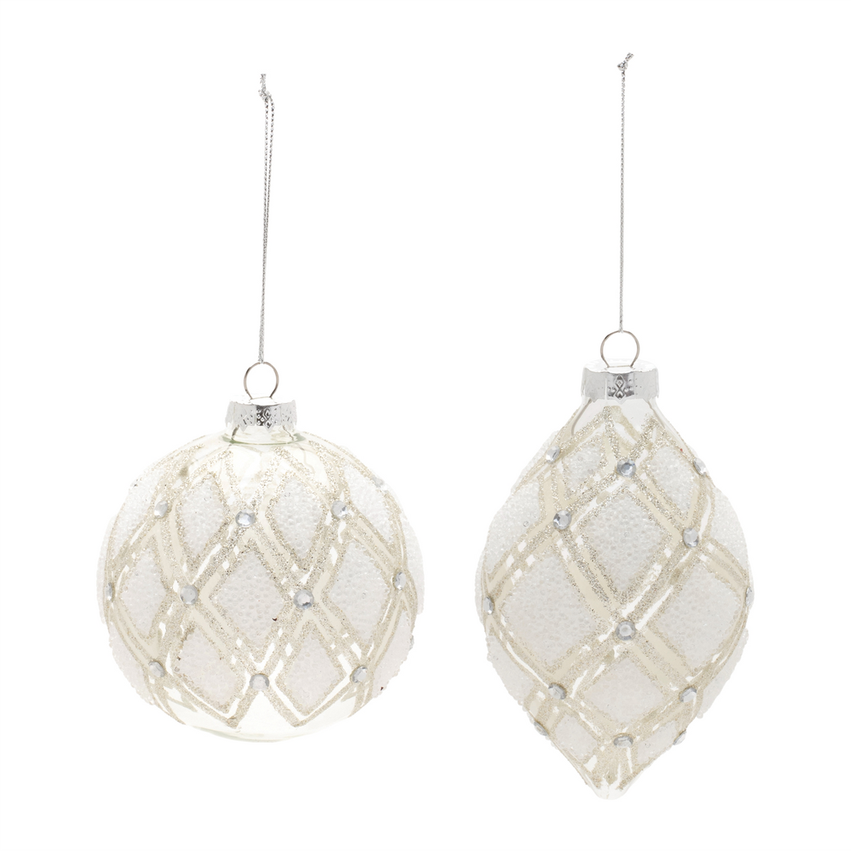Ornament (Set of 6) 4"D, 5.5"H Glass