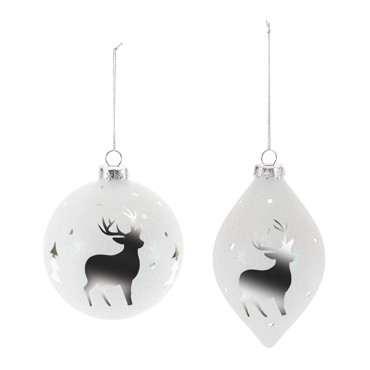 Ornament (Set of 6) 4"D, 5"H Glass